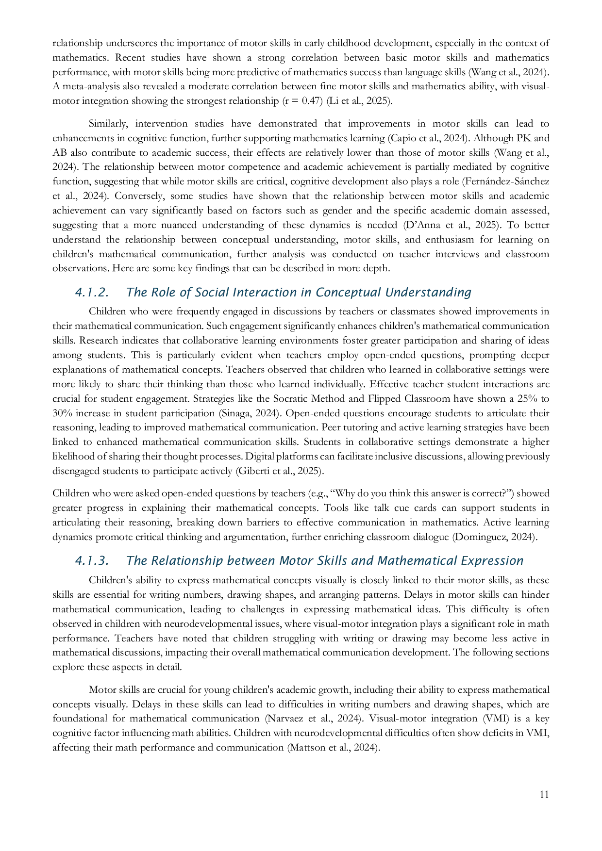 JURIS Modeling the Influence of Cognitive Motor and Affective Factors on Early Math Communication