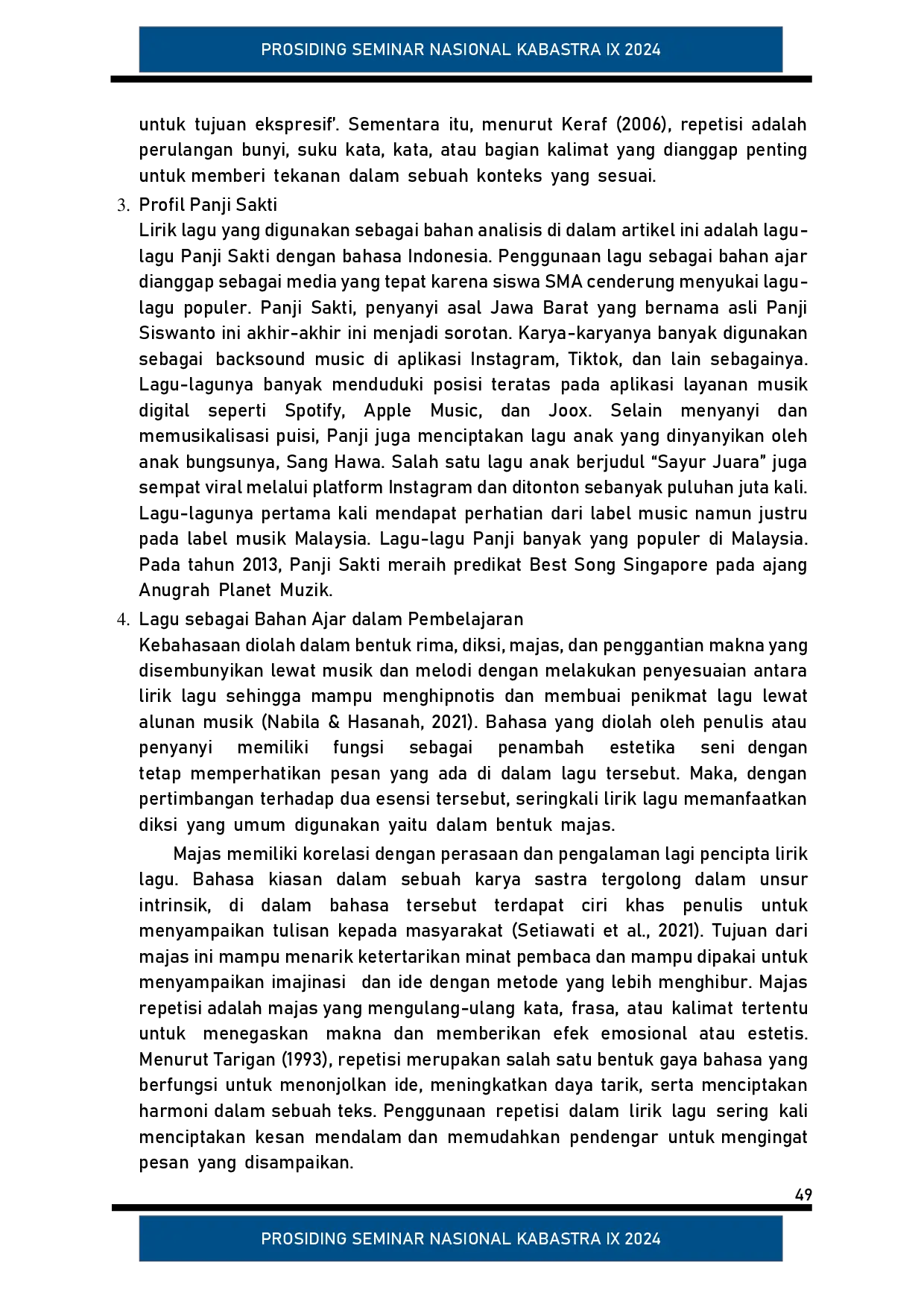 juris Majas Repetisi pada Lirik Lagu Karya Panji Sakti Sebagai Alternatif Bahan Ajar pada Siswa SMA