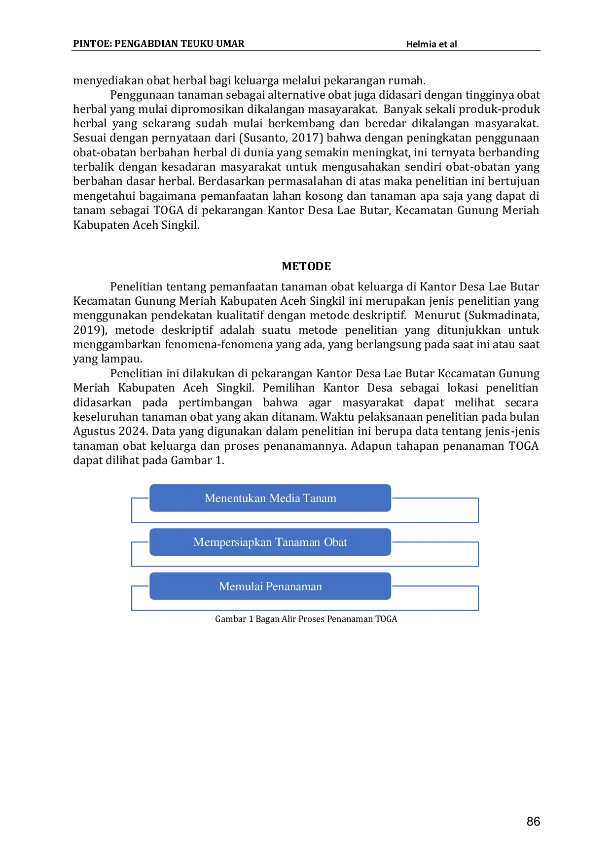 JURIS Pemanfaatan Lahan Kosong Sebagai Tanaman Obat Keluarga Warga Desa Lae Butar Gunung Meriah Kabupaten Aceh Singkil