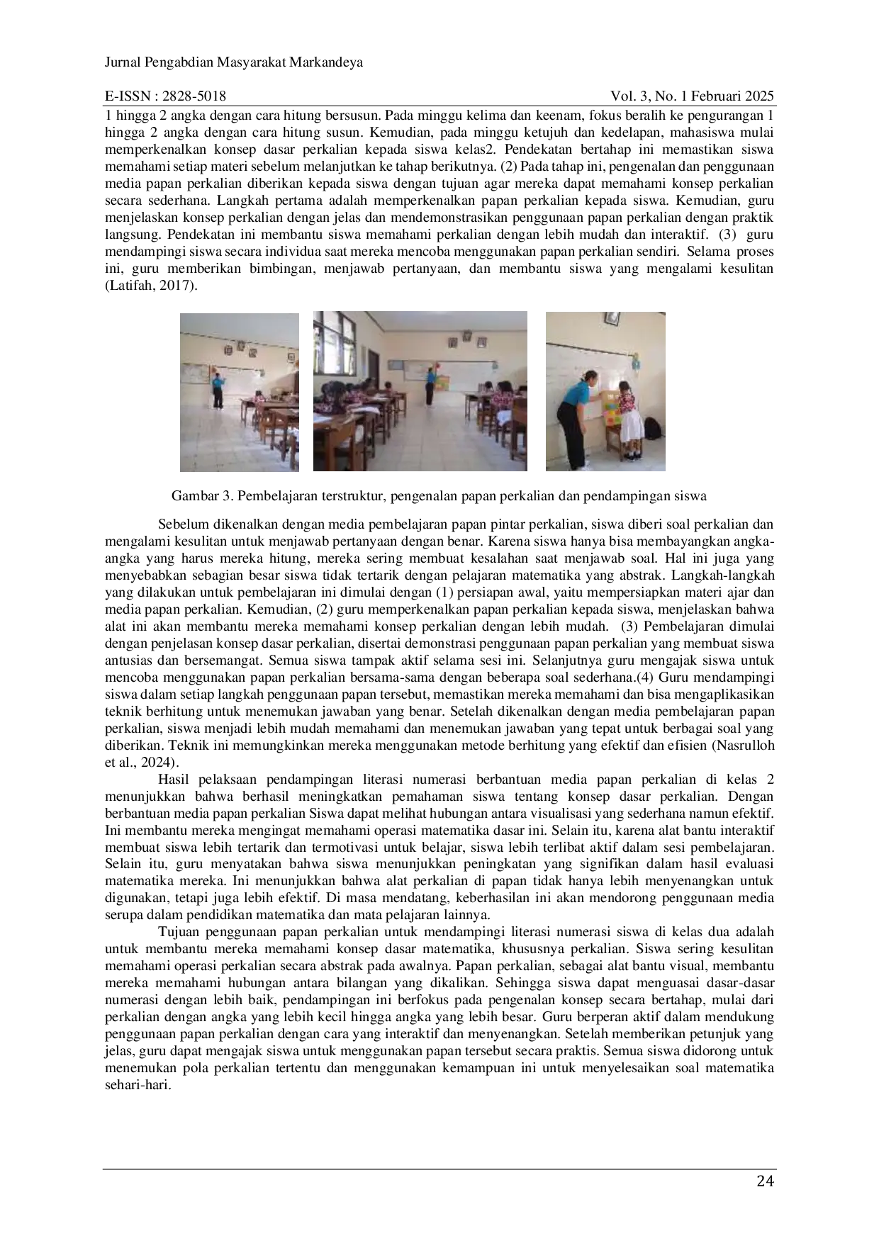 JURIS Pendampingan Literasi Numerasi Berbantuan Media Papan Perkalian Di Kelas 2 Sd N 6 Yangapi