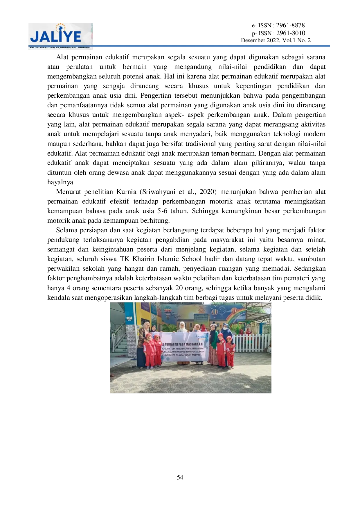 JURIS Edukasi Permainan Edukatif Untuk Mengembangkan Kemampuan Motorik Anak Dalam Mengenal Bilangan Matematika