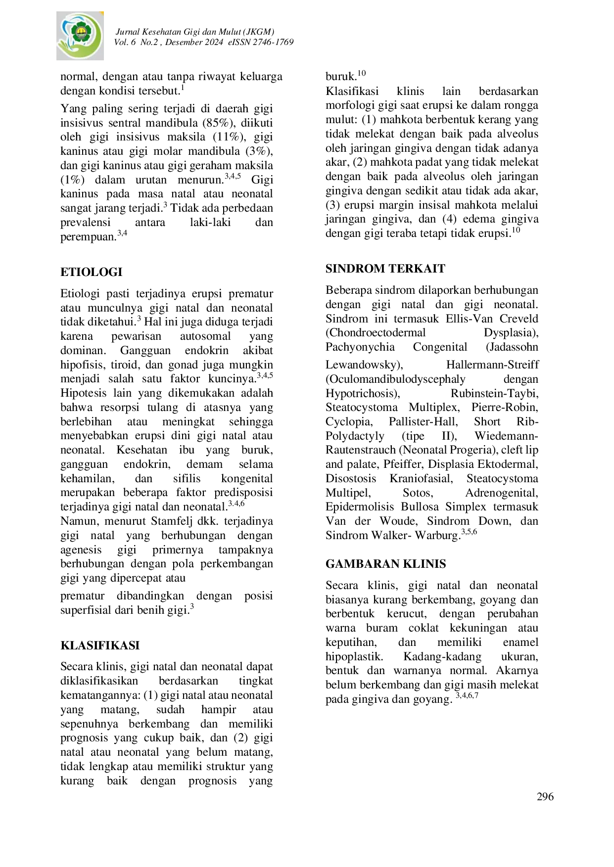 JURIS Gigi Natal Dan Neonatal Tinjauan Pustaka