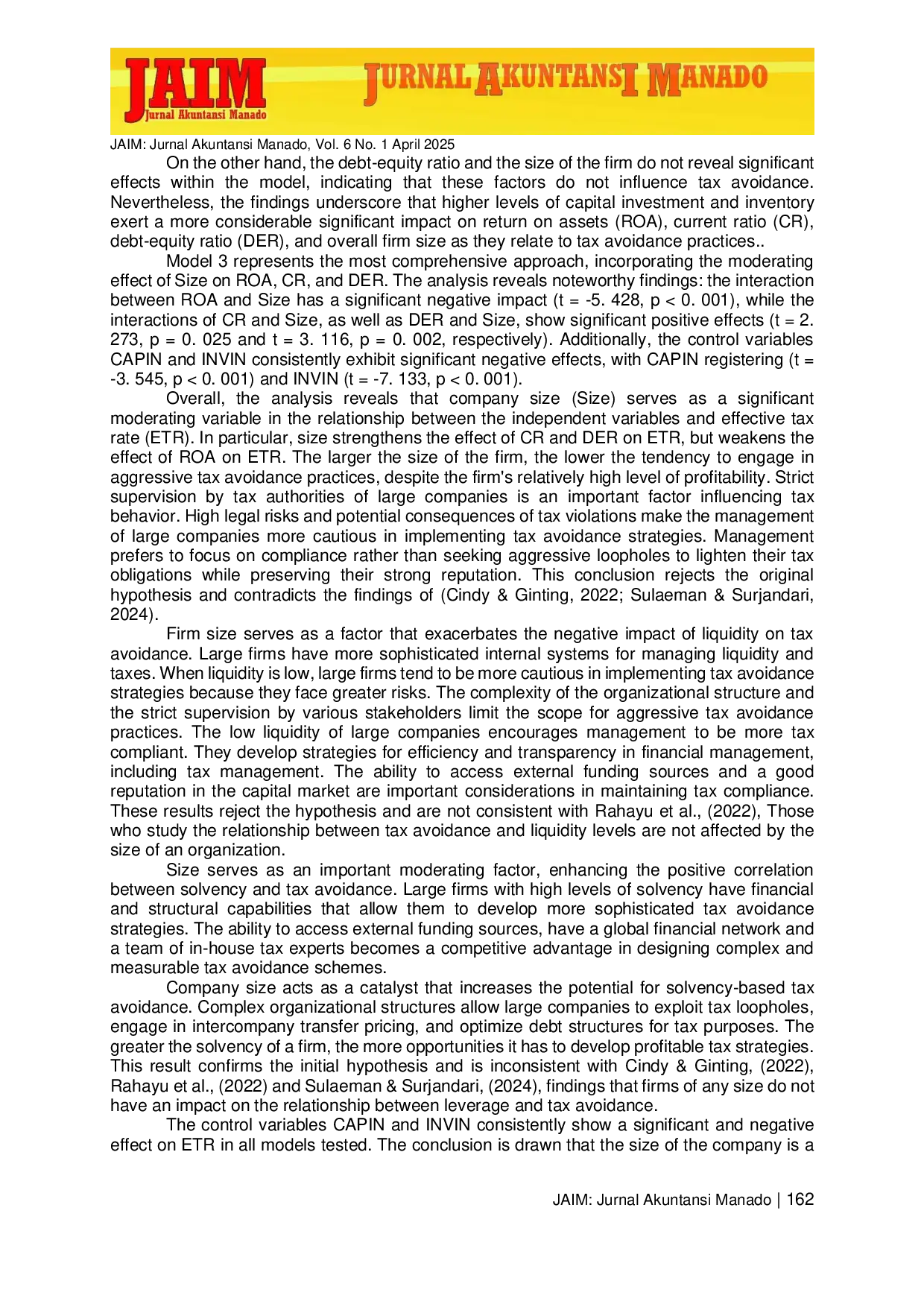 JURIS How to Avoid Taxes How to Avoid Taxes The Role of Firm Size in Indonesian Food and Beverage Companies