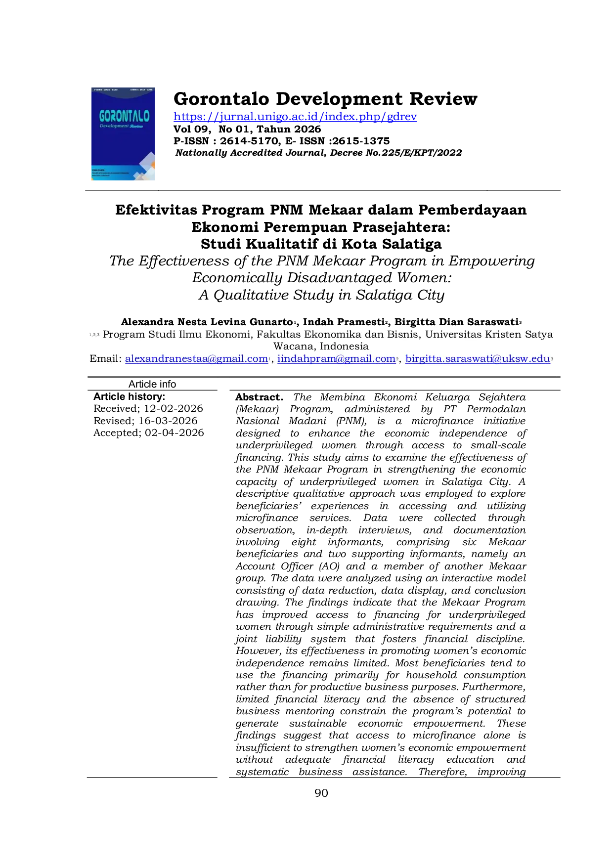 JURIS The Effectiveness of the PNM Mekaar Program in Empowering Economically Disadvantaged Women A Qualitative Study in Salatiga City