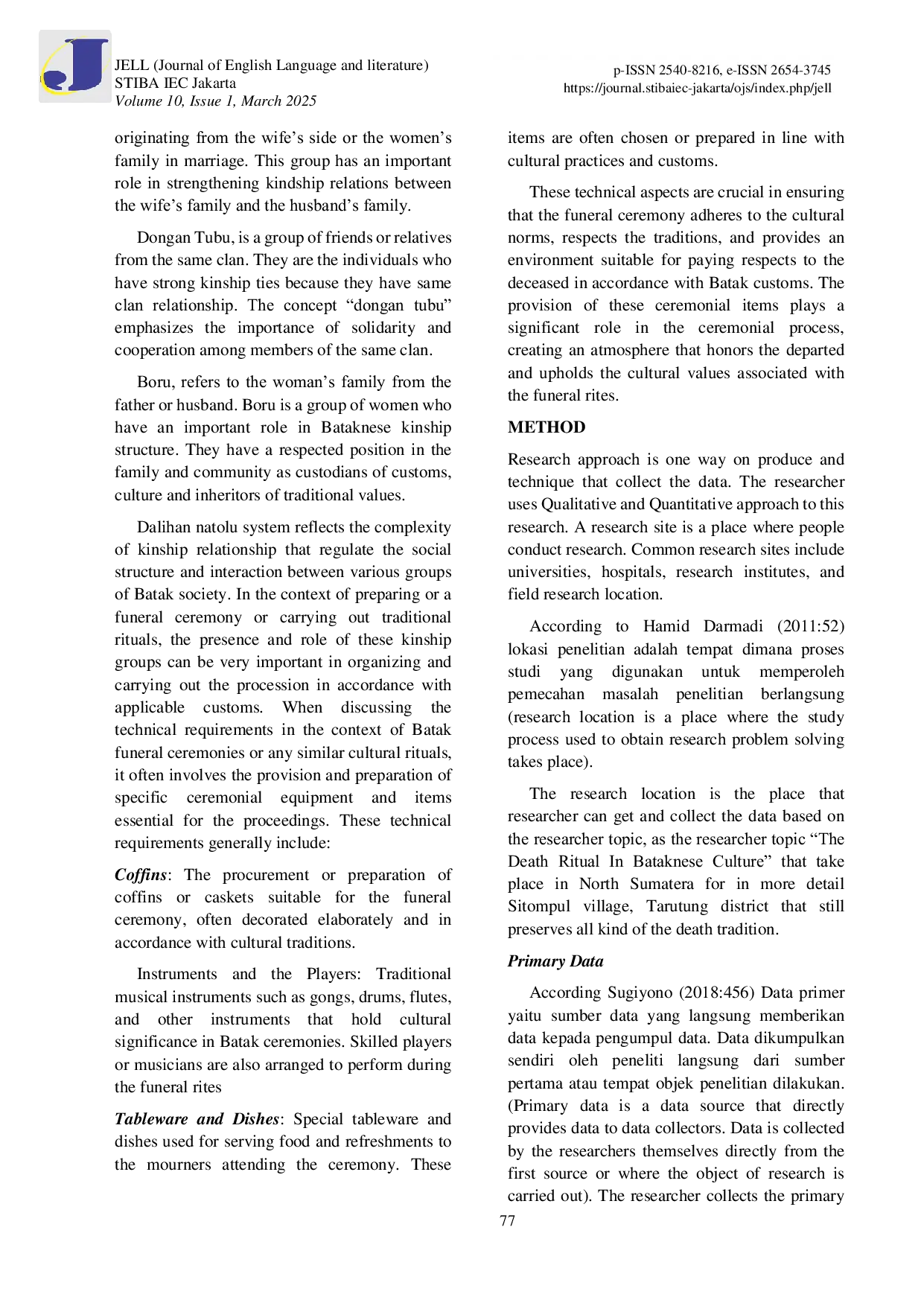 JURIS The Death Ritual in Bataknese Culture