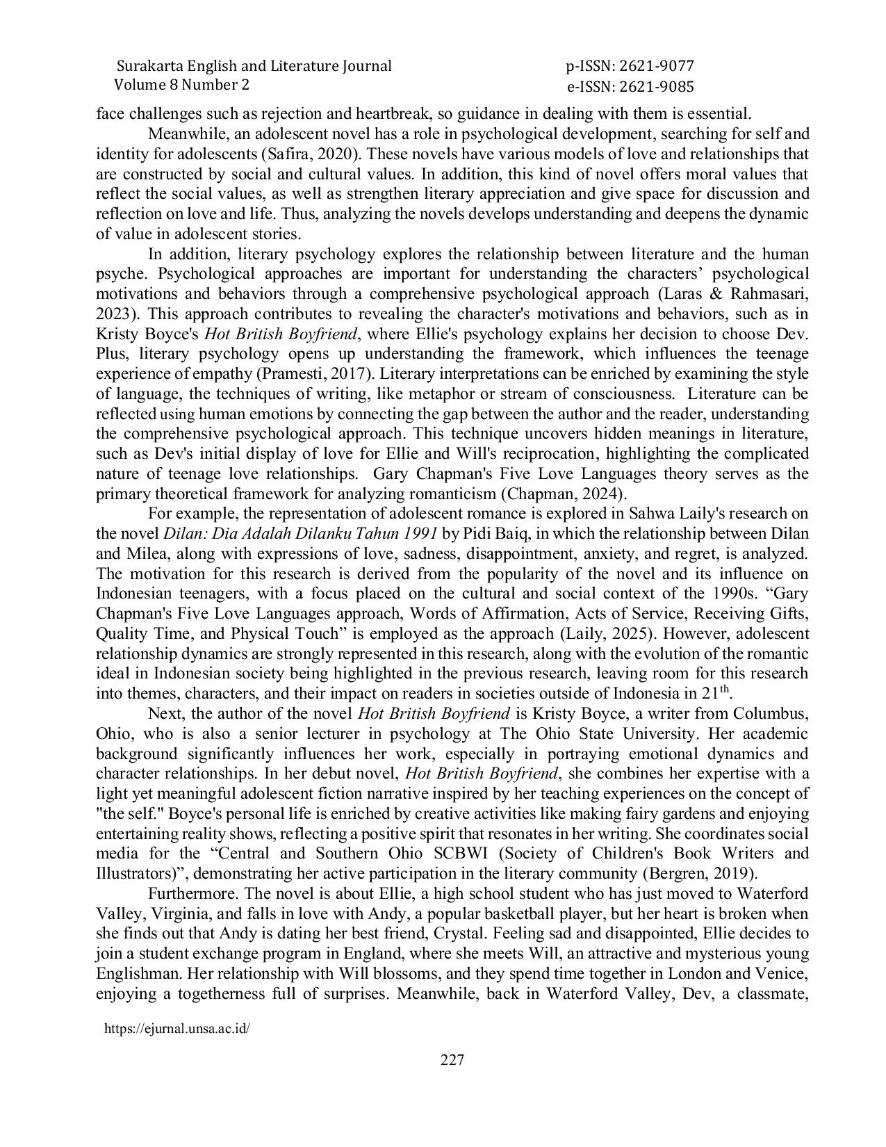 JURIS The Portrayal of Love Languages in Kristy Boyce s Novel Hot British Boyfriend 2021 A Study of Young Adult Literature Using Gary Chapman s Theory