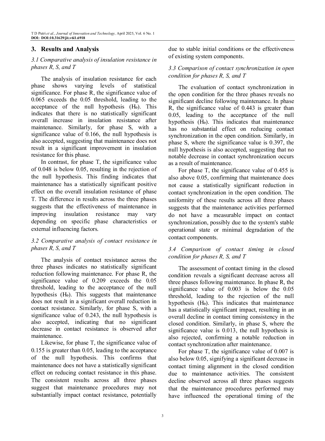 JURIS Statistical Performance Analysis of a 20 kV Circuit Breaker at Bangka Substation