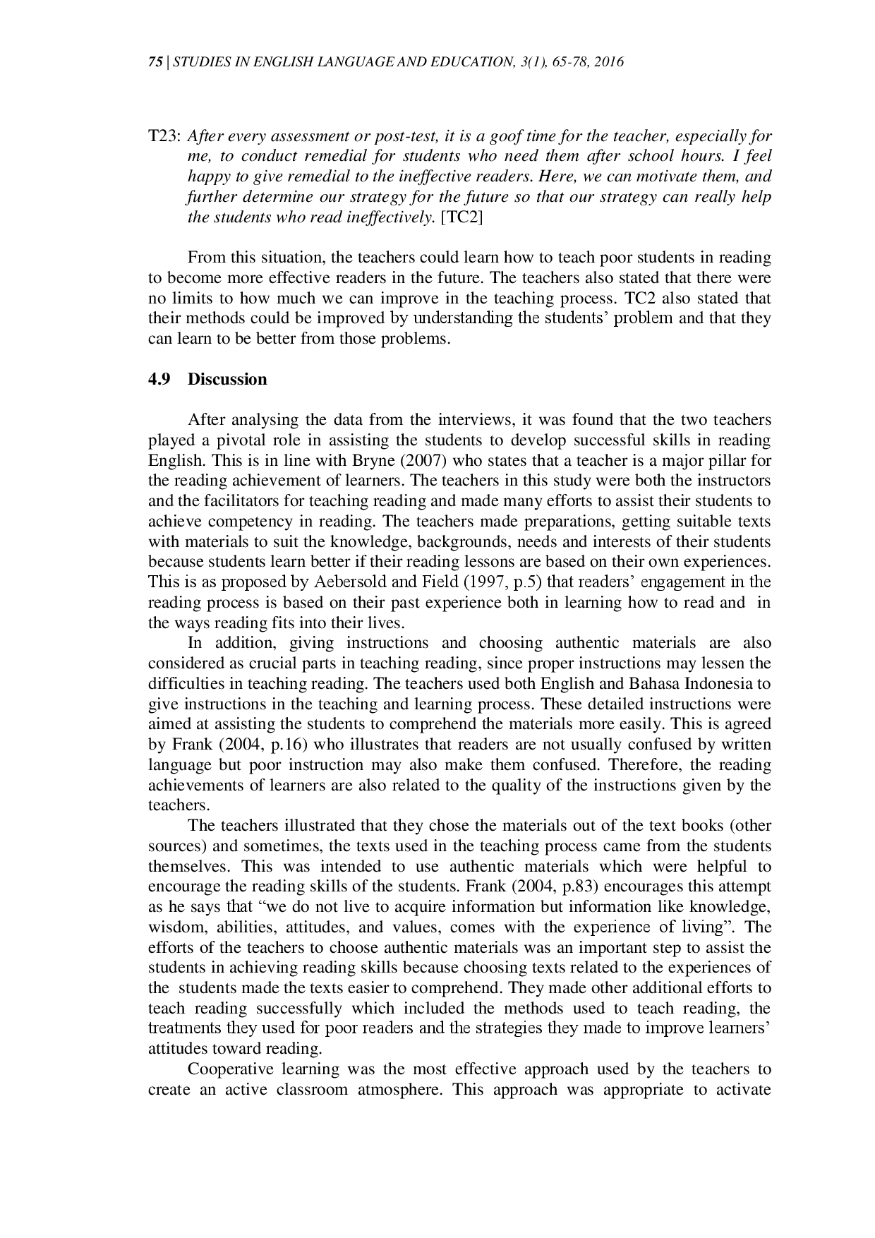 juris The Matters in Teaching Reading Comprehension to EFL Students