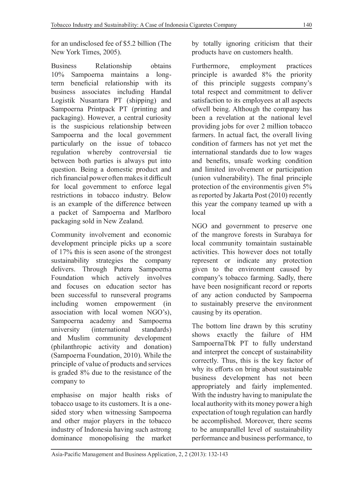JURIS Tobacco Industry and Sustainability A Case of Indonesia Cigaretes Company