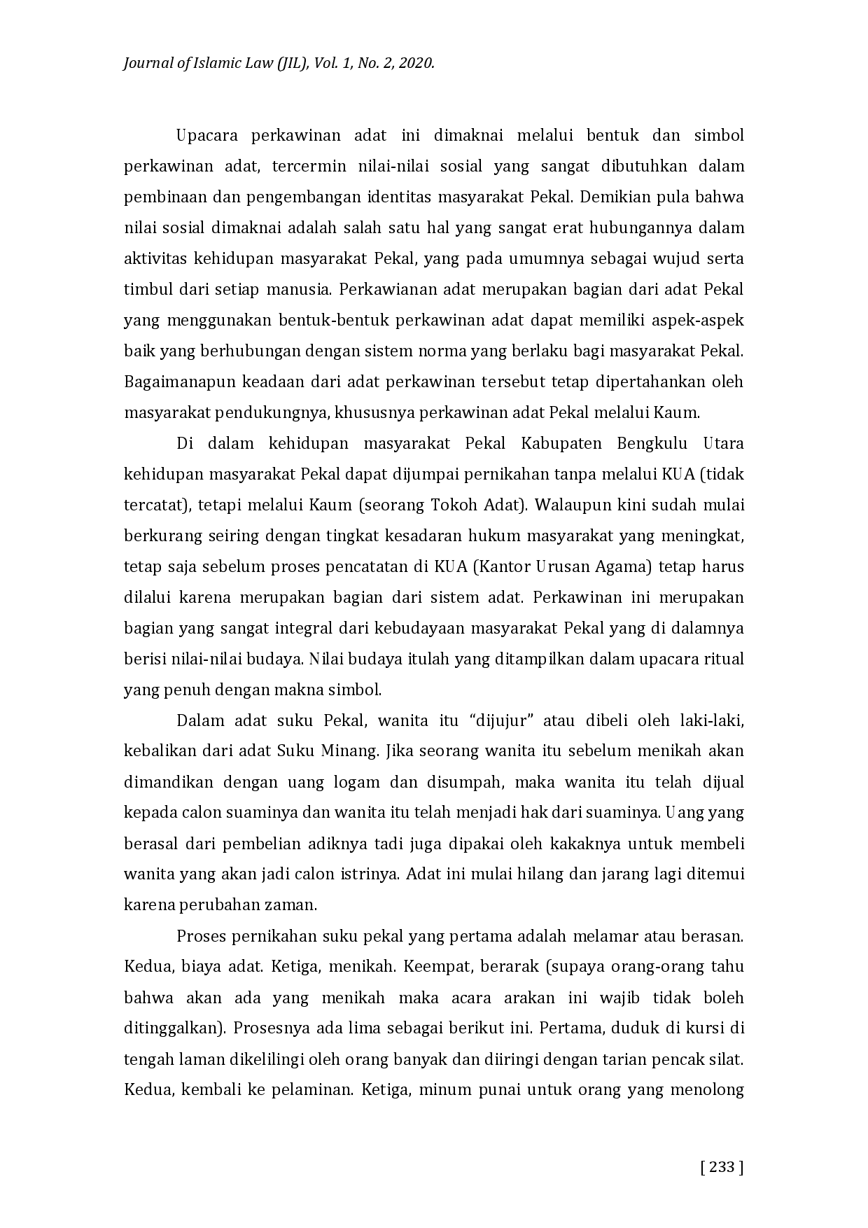 juris The Kaum Existence Penghulu Adat in Marriage A Case Study of the Pekal Community Ketahun District North Bengkulu Regency