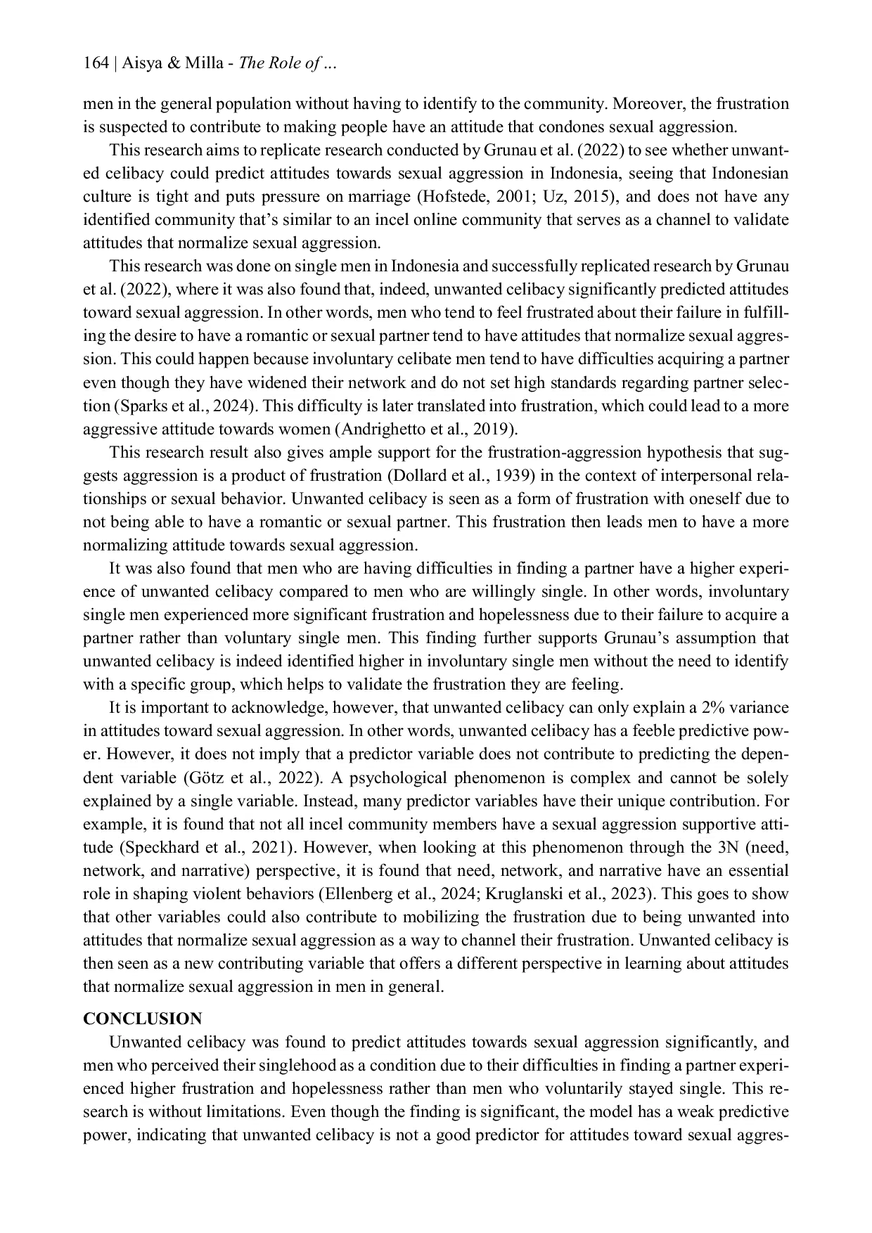 JURIS The Role of Unwanted Celibacy in Predicting Attitudes Towards Sexual Aggression in Single Men