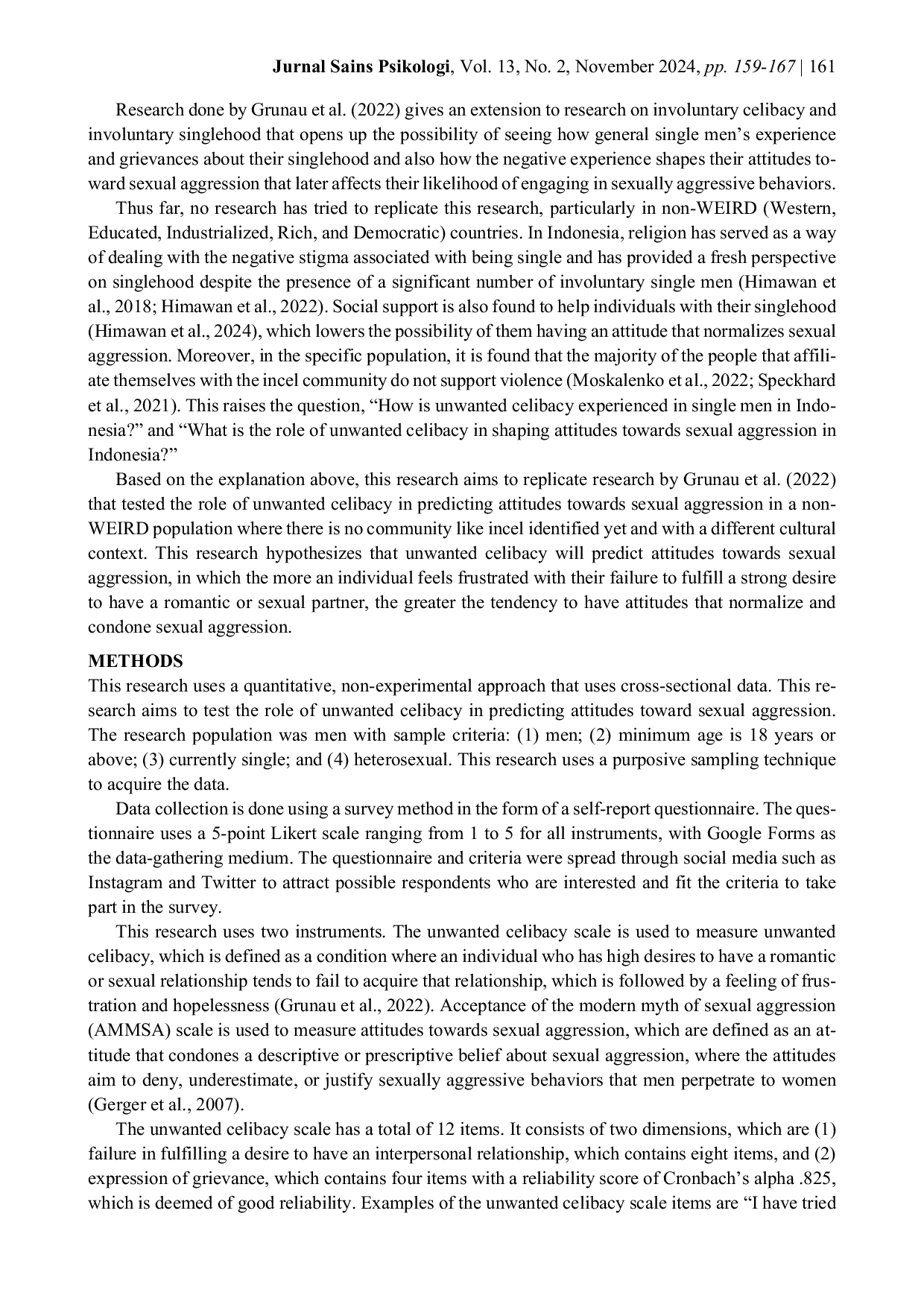 JURIS The Role of Unwanted Celibacy in Predicting Attitudes Towards Sexual Aggression in Single Men