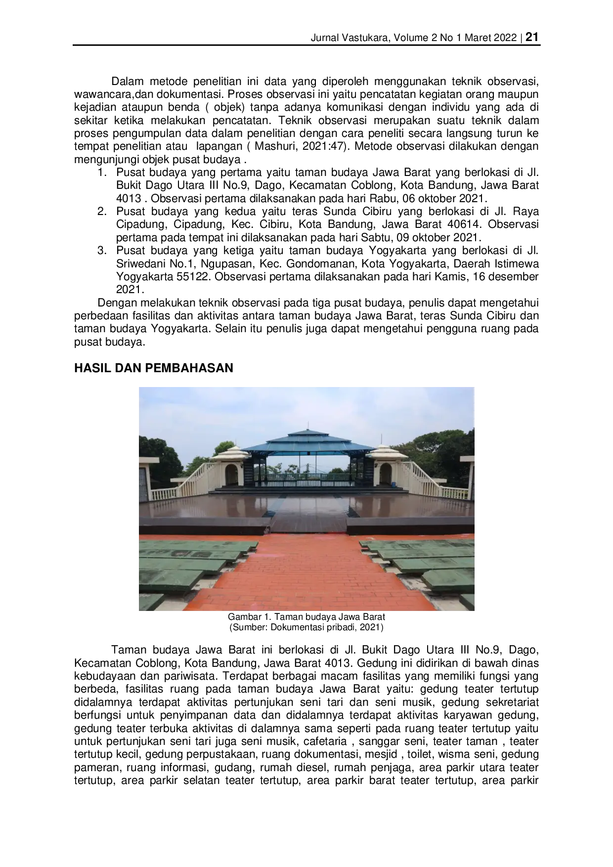 JURIS Fasilitas Ruang Pada Perancangan Interior Pusat Budaya Sunda Di Kabupaten Garut