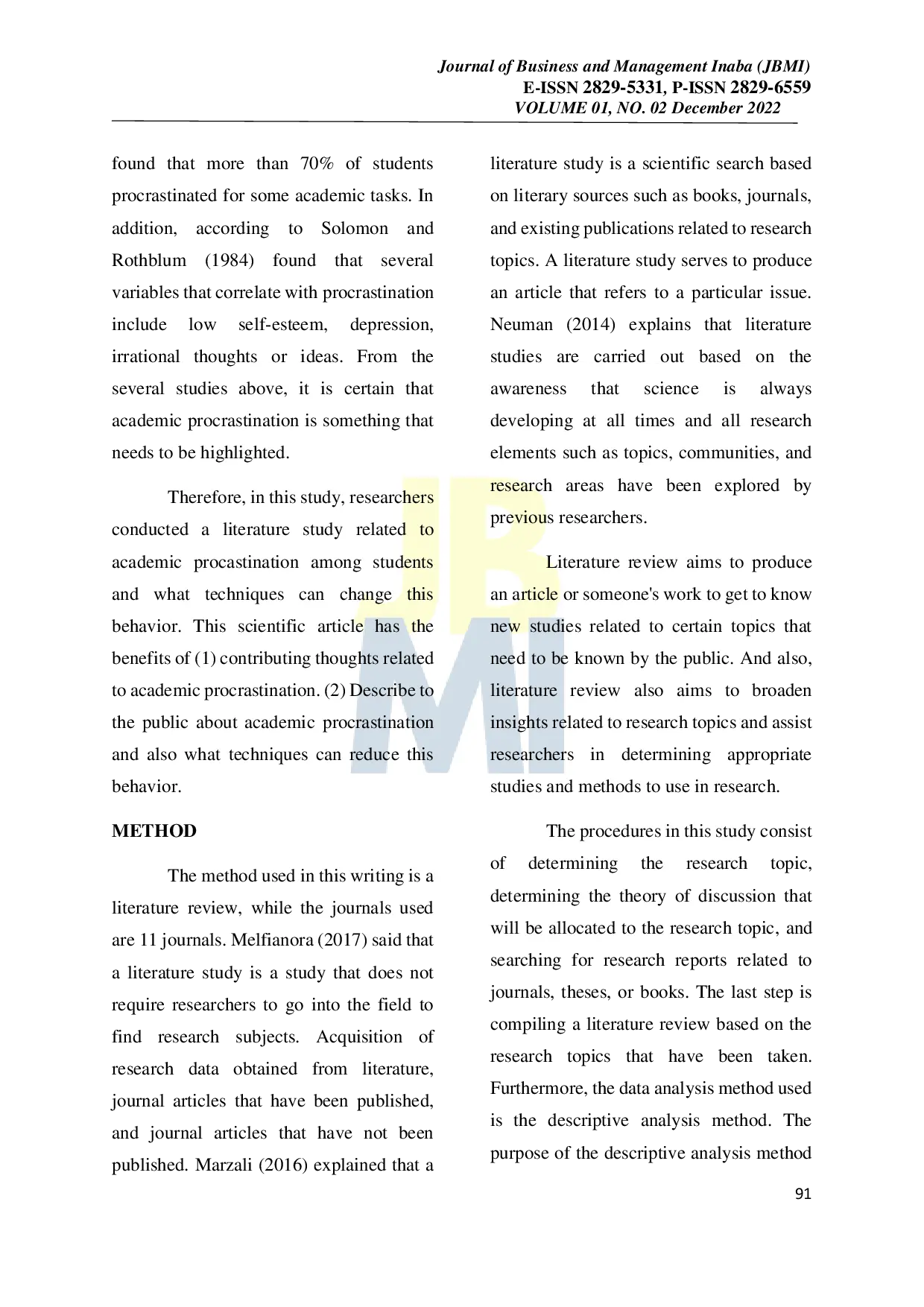 JURIS Academic Procrastination In Students And How To Overcome It