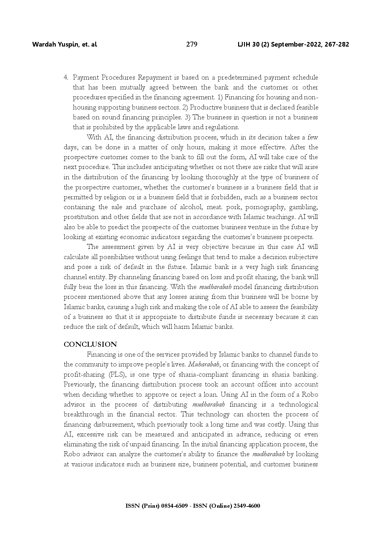 juris The law alteration on artificial intelligence in reducing Islamic bank s profit and loss sharing risk