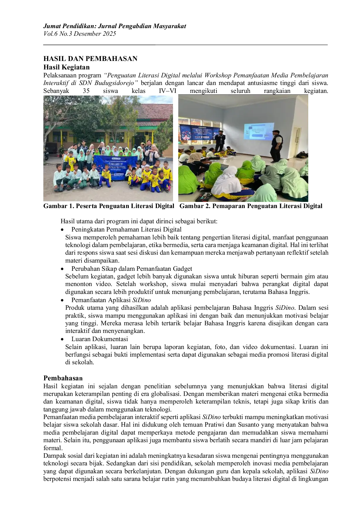 JURIS Penguatan Literasi Digital melalui Workshop Media Pembelajaran Interaktif di SDN Budugsidorejo Sumobito Jombang