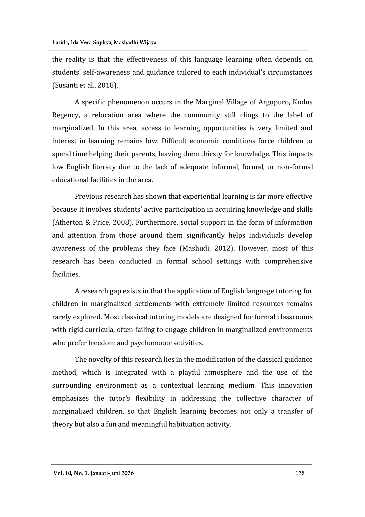 JURIS The Application of Creative Contextual Classical Guidance in Improving Children s English Literacy in Marginalized Communities