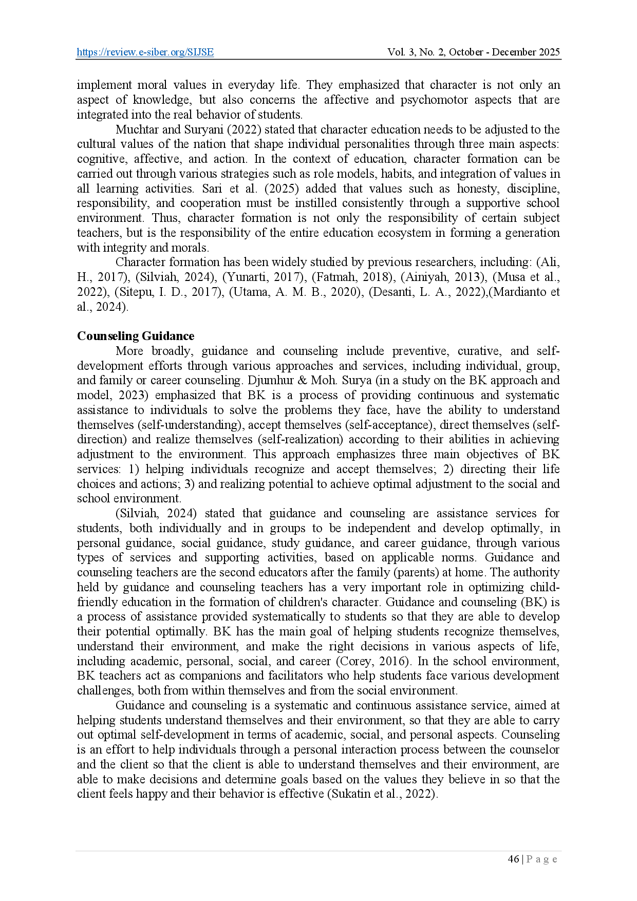 juris The Role of Counseling Guidance in Optimizing the Effectiveness of Sport Education for Character Formation of Students