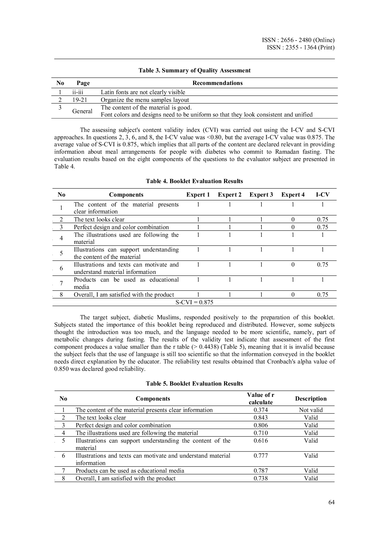 JURIS Development and Validation of an Educational Booklet for The Healthy Eating Management of Diabetes Mellitus During Ramadan Fasting