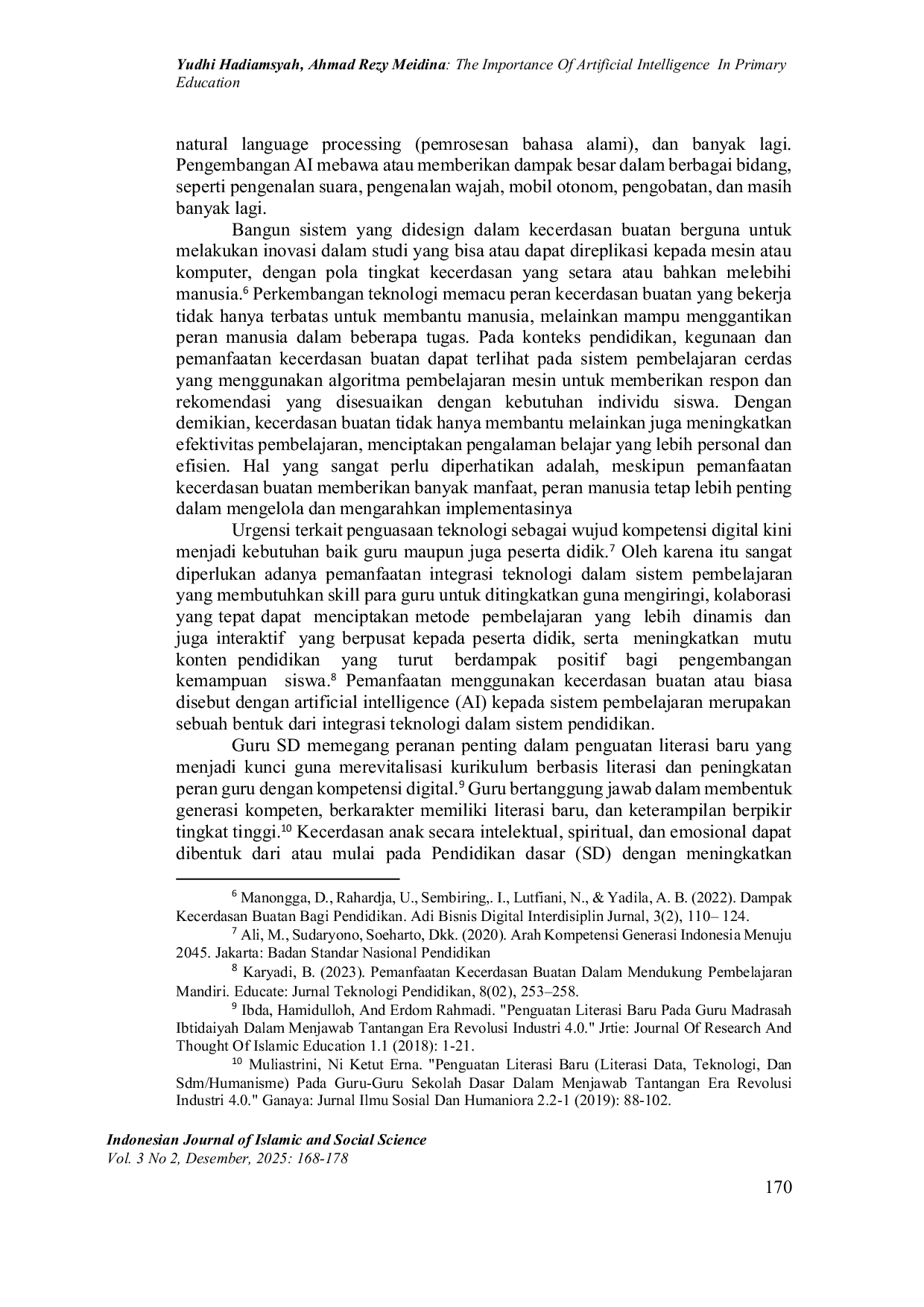 JURIS The Importance Of Artificial Intelligence In Primary Education