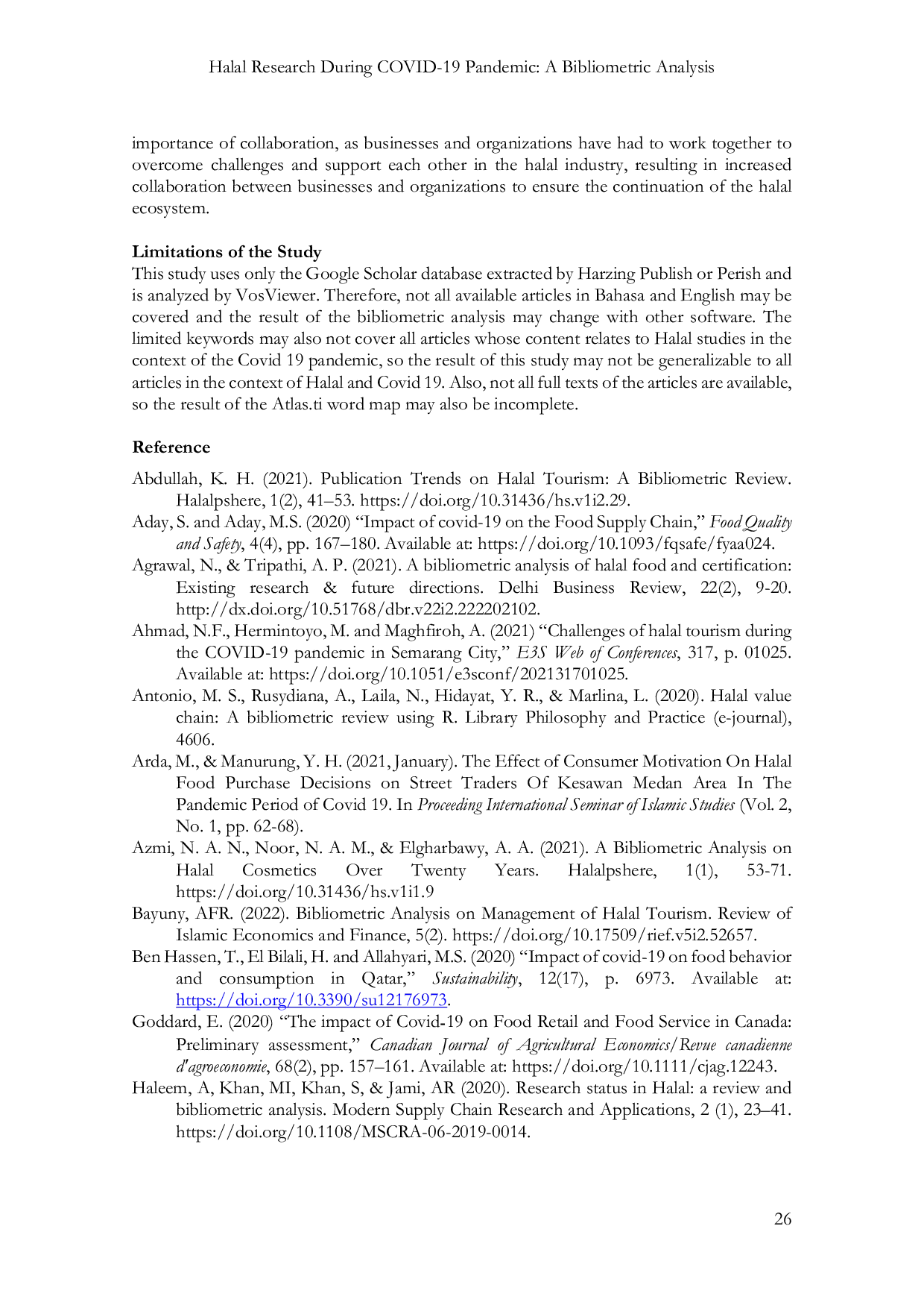 JURIS Halal Research During COVID 19 Pandemic A Bibliometric Analysis