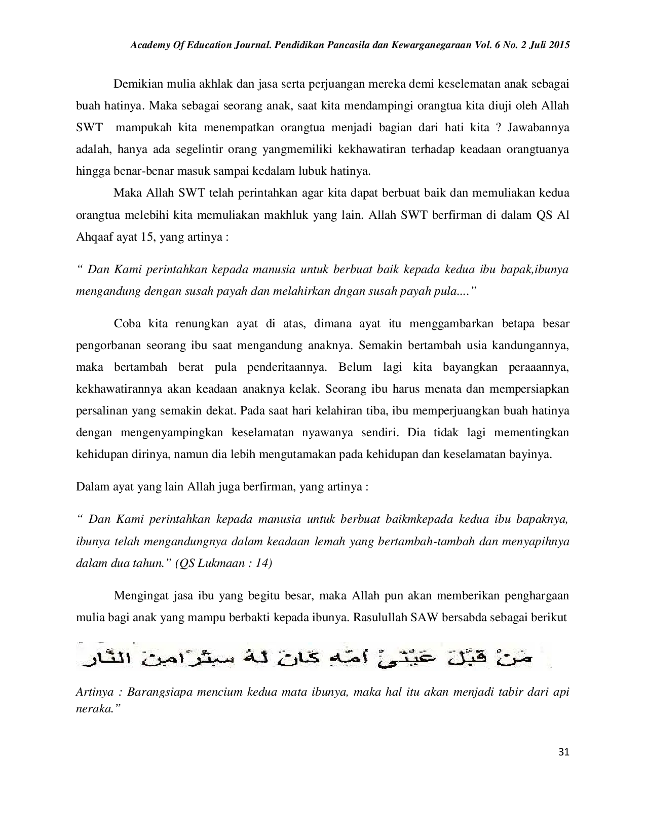 JURIS Membangun Moralitas dalam Hubungan Anak dan Orang Tua