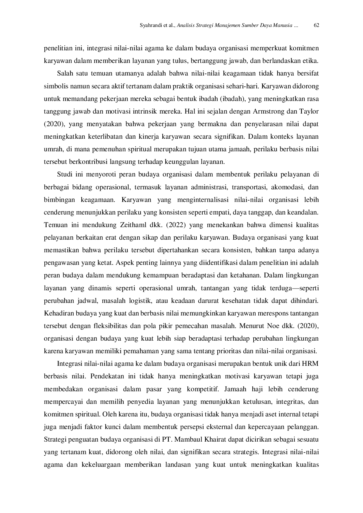 JURIS Analisis Strategi Manajemen Sumber Daya Manusia dalam Peningkatan Kualitas Pelayanan Umrah pada PT Mambaul Khairat Tour Travel Kabupaten Ketapang