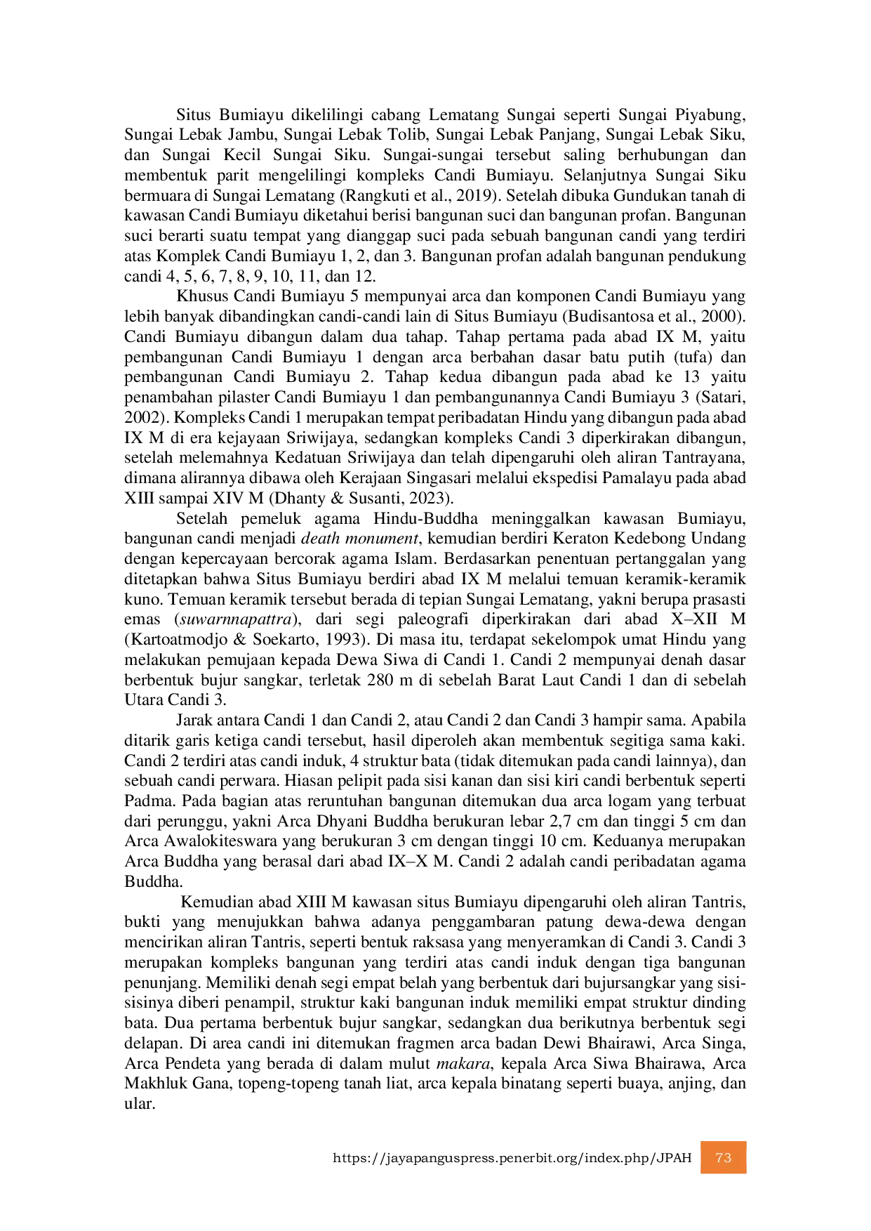 JURIS Motif Flora Dan Fauna Pada Candi Hindu Masa Kedatuan Sriwijaya Untuk Pembelajaran Sejarah