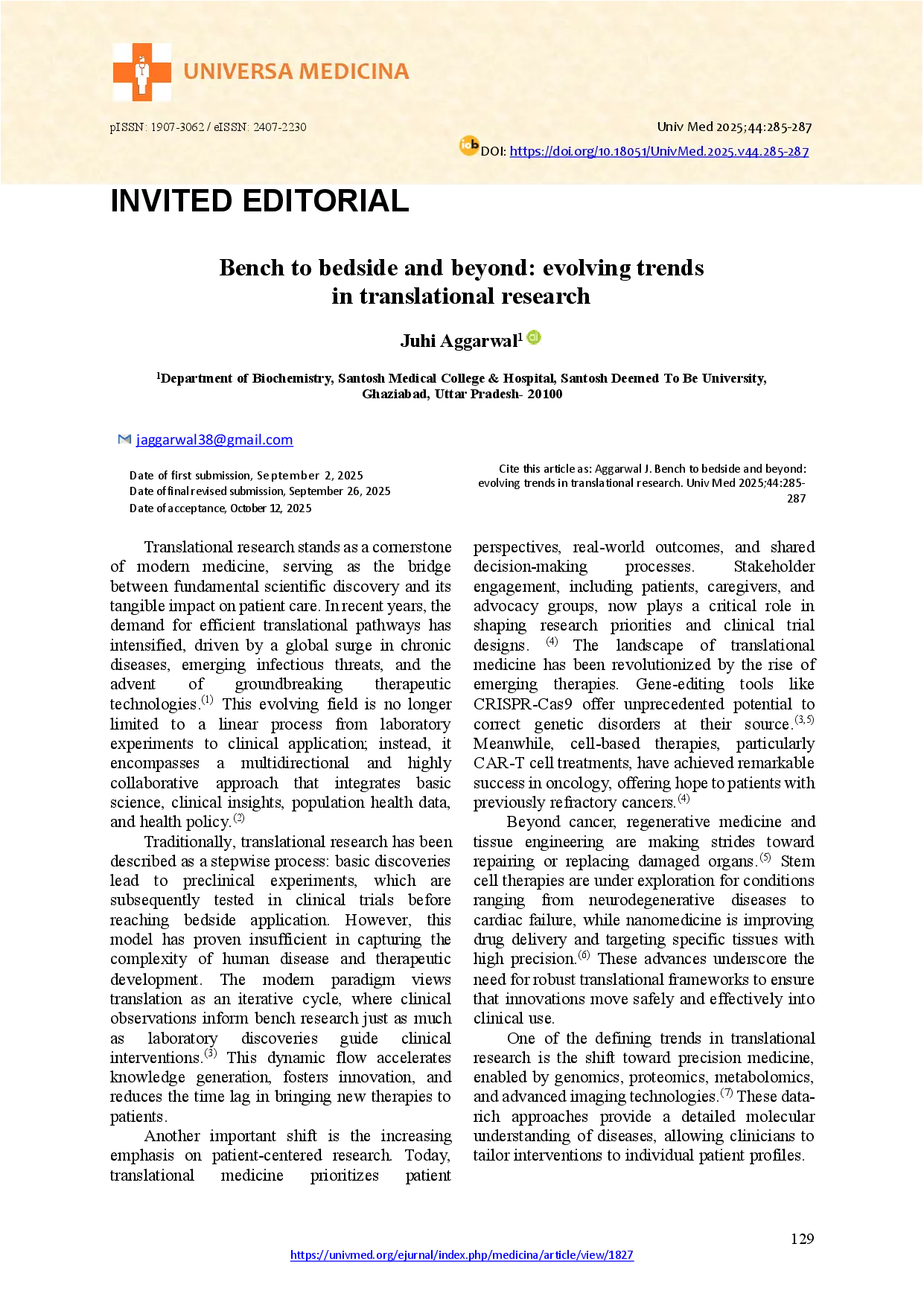 juris Bench to bedside and beyond evolving trends in translational research