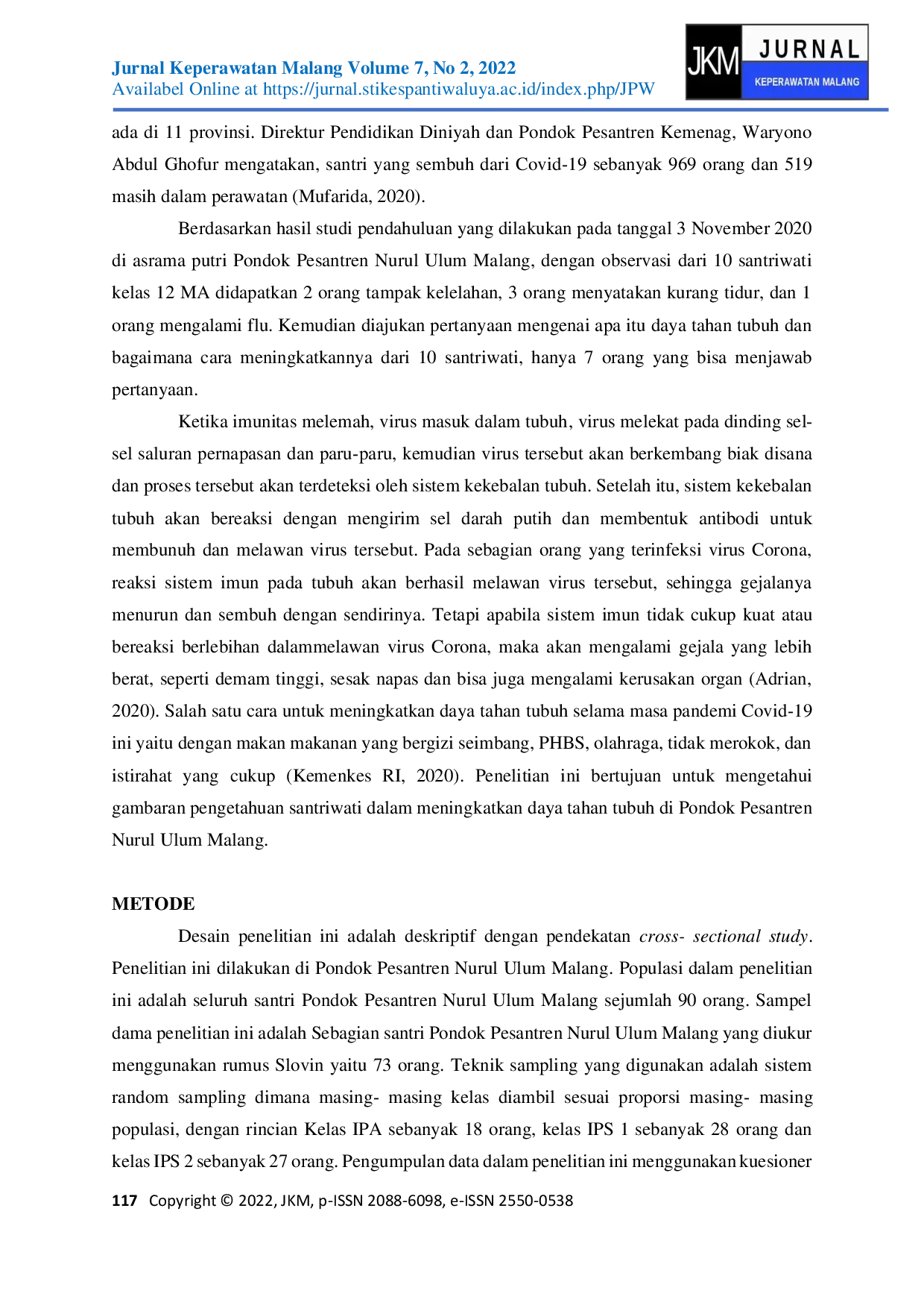 juris Knowledge Of Students Boarding School to Increase Resistance Immunity During Pandemic Covid 19