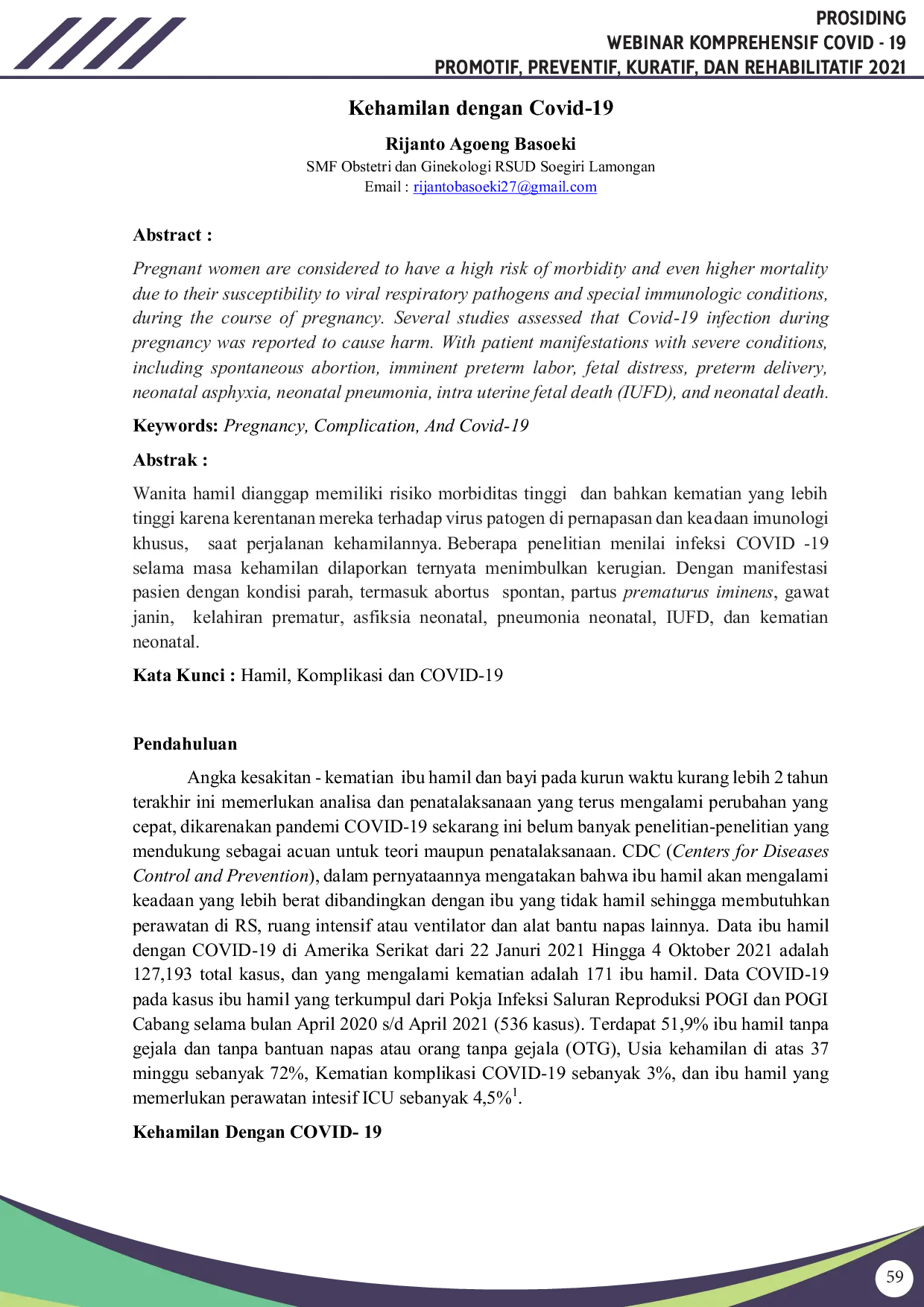 JURIS Kehamilan dengan Covid 19