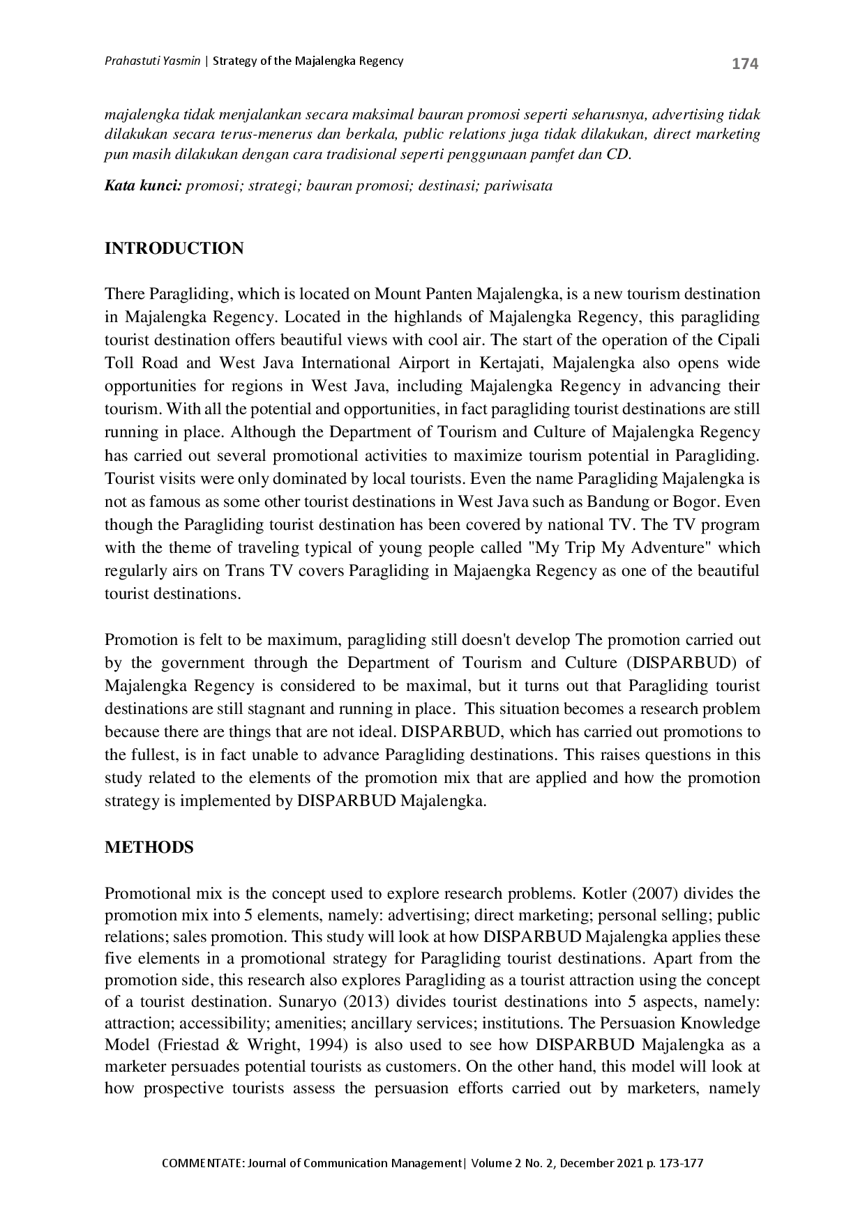 juris Strategy of the Majalengka Regency Tourism and Culture Office in Promoting Paragliding Tourism Destinations