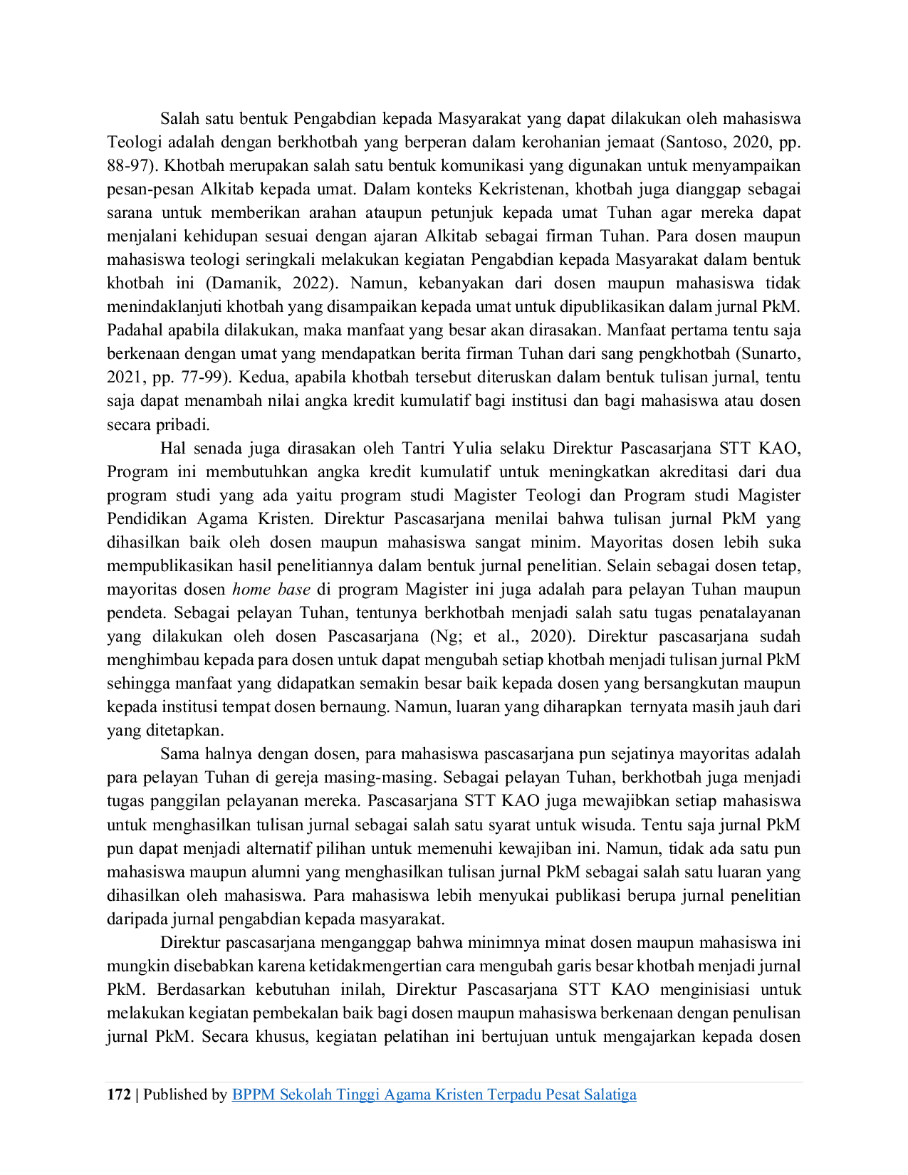 JURIS Pembekalan Penulisan Jurnal Bertajuk Mengubah Khotbah Menjadi Jurnal PkM Pada Program Pascasarjana STT Kristus Alfa Omega