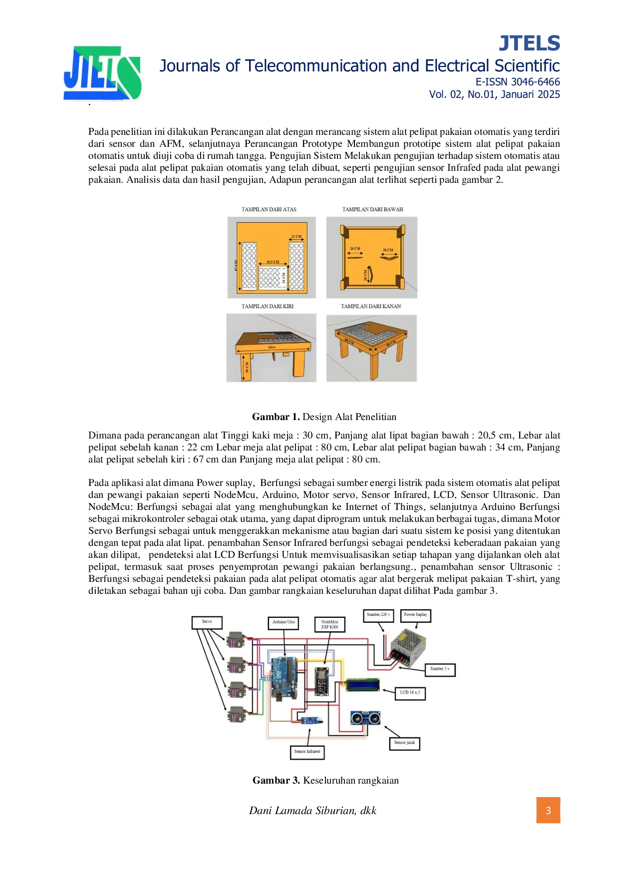 JURIS Implementasi Alat Otomatis Pelipat Dan Penyemprot Pewangian T Shirt Berbasis Internet Of Things IoT