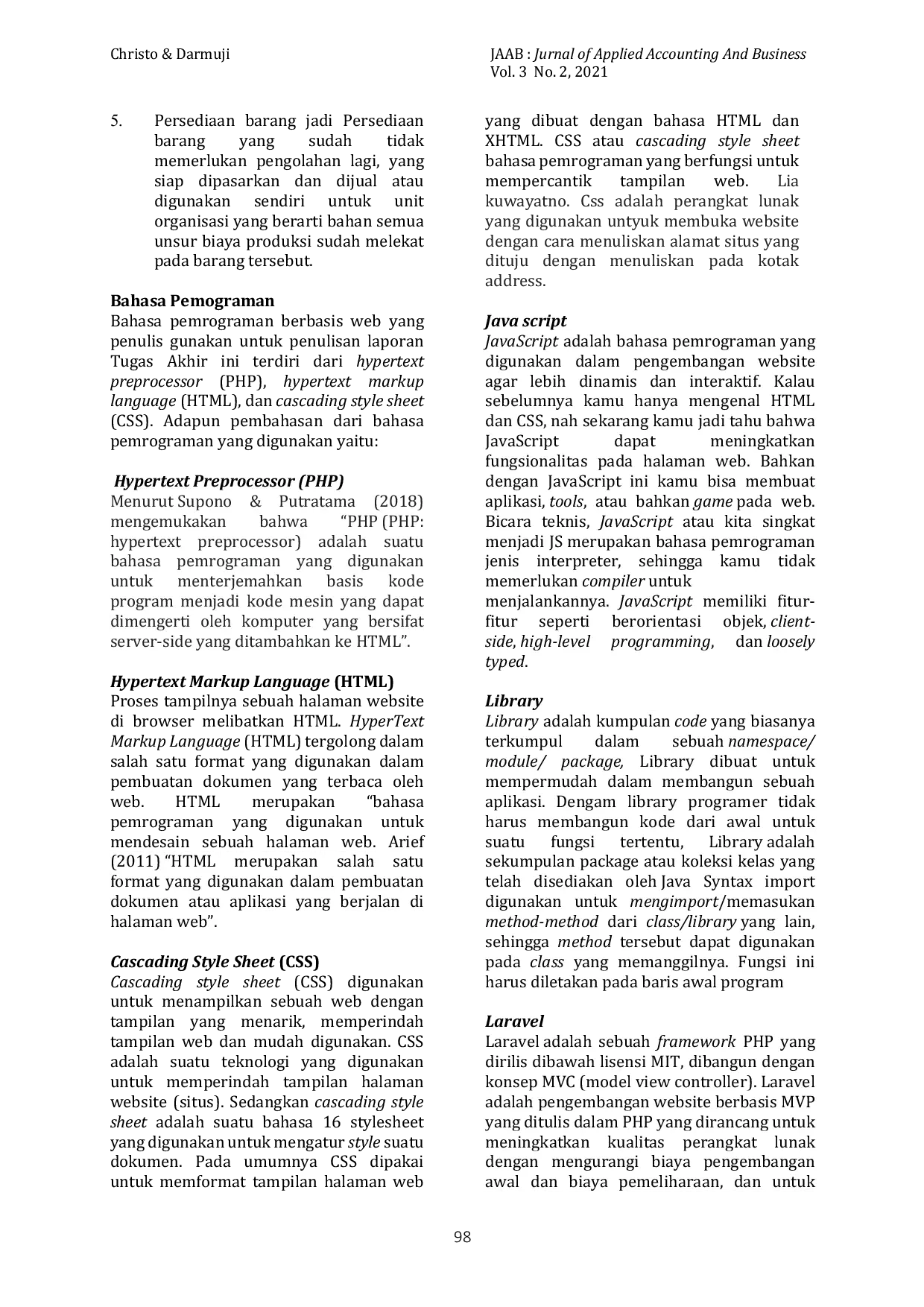 JURIS Sistem Informasi Persediaan Perlengkapan Alat Alat Isi Ulang Air Minum Pada Toko Gun Cs