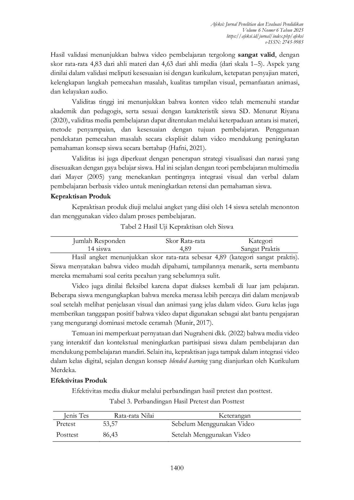 JURIS Pengembangan Video Pembelajaran Berbasis Pemecahan Masalah Soal Cerita pada Materi Pecahan Kelas VI SD