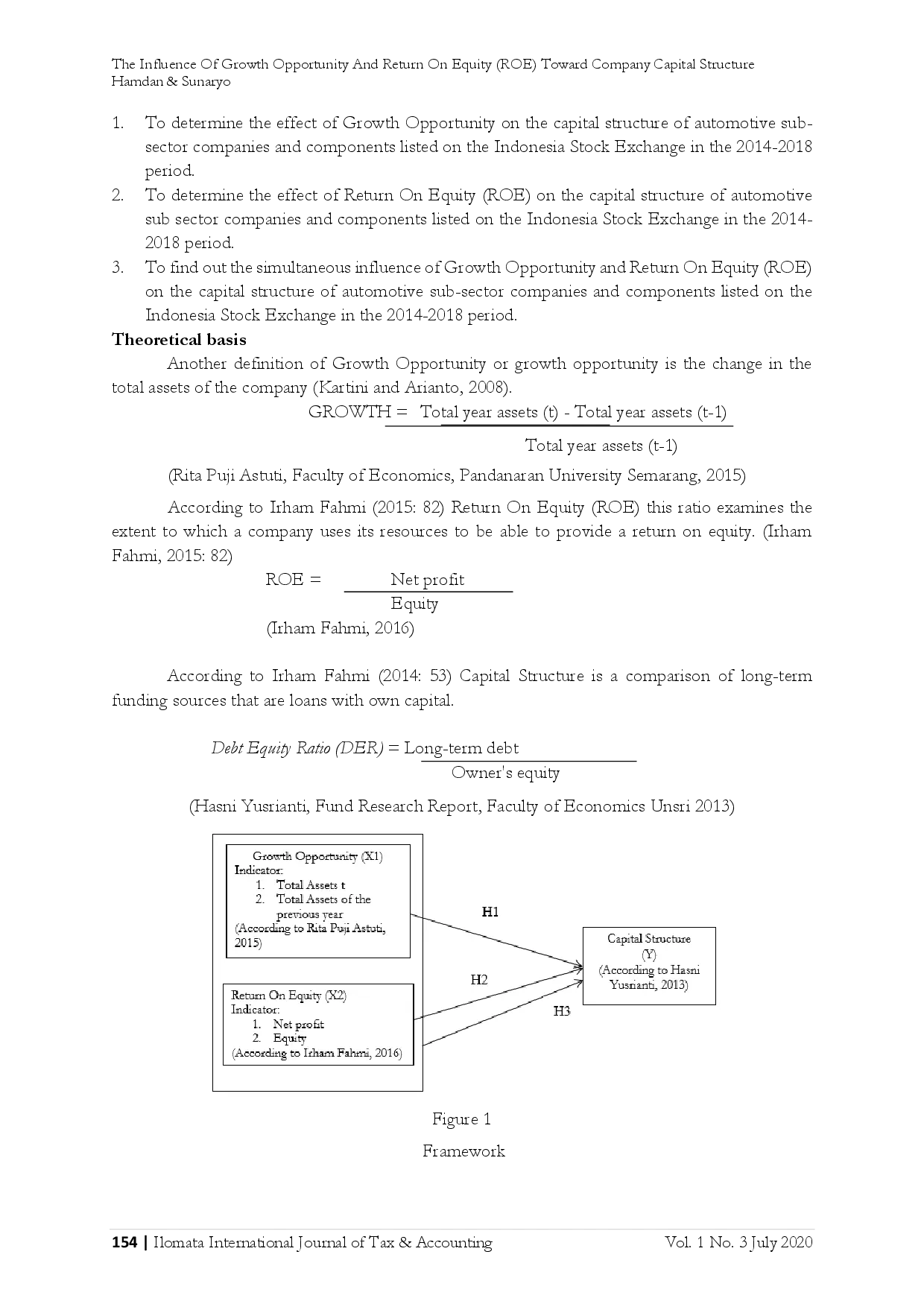 juris The Influence Of Growth Opportunity And Return On Equity ROE Toward Company Capital Structure