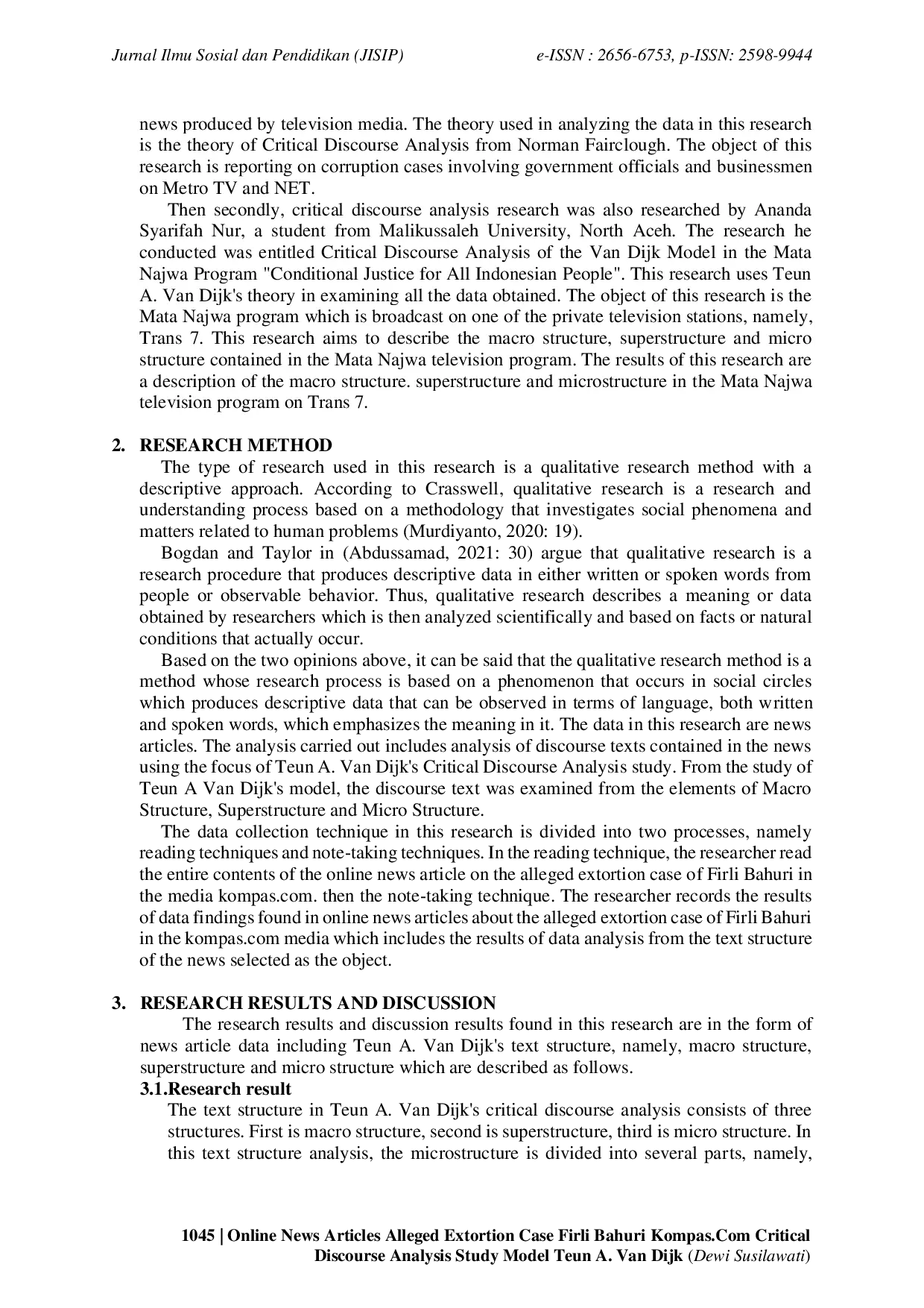 JURIS Online News Articles Alleged Extortion Case Firli Bahuri Kompas Com Critical Discourse Analysis Study Model Teun A Van Dijk