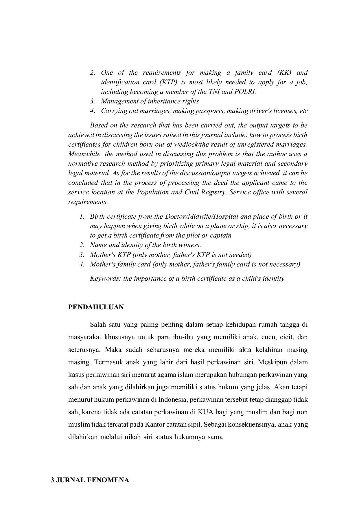 JURIS Pentingnya Akta Kelahiran Sebagai Identitas Anak Yang Dilahirkan