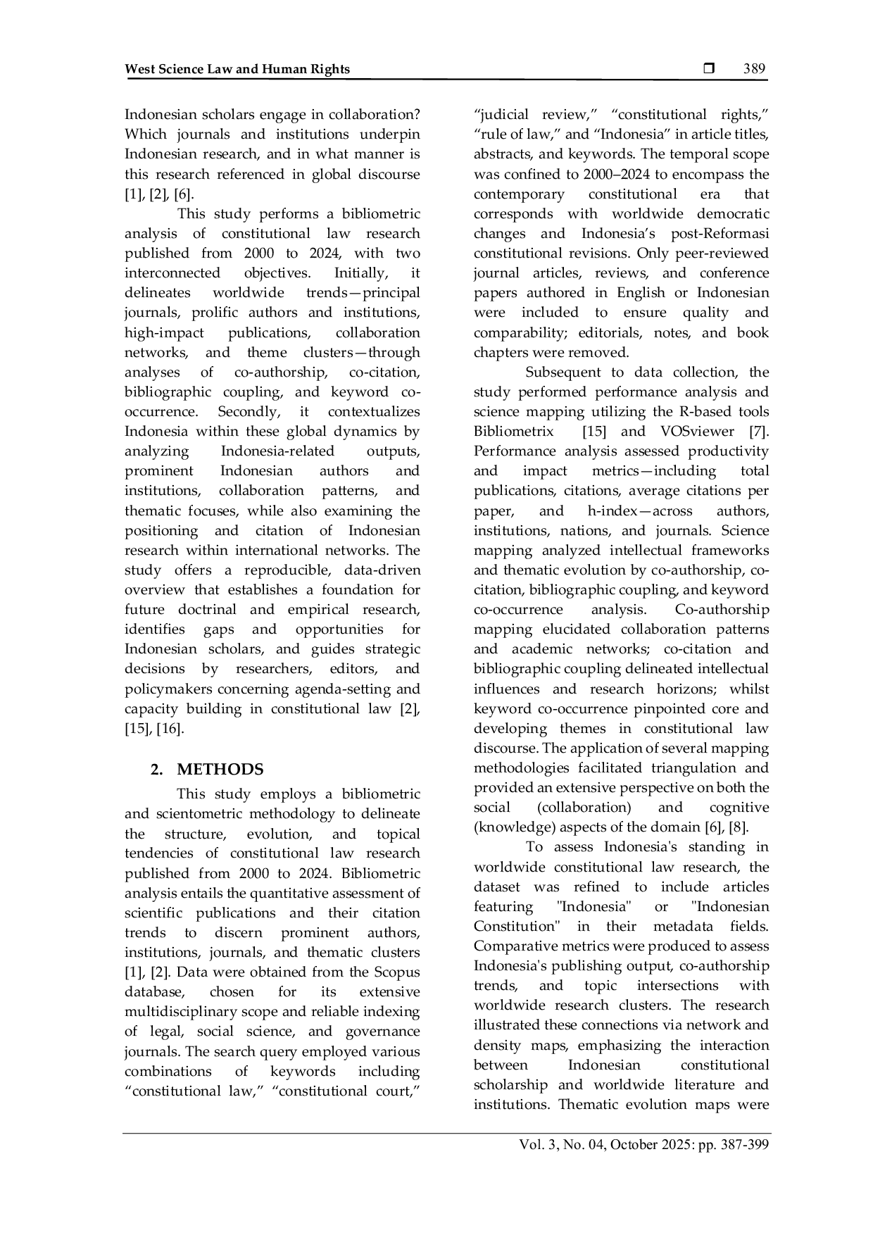 JURIS Bibliometric Mapping of Constitutional Law Research Global Trends and Indonesian Context 2000 2024