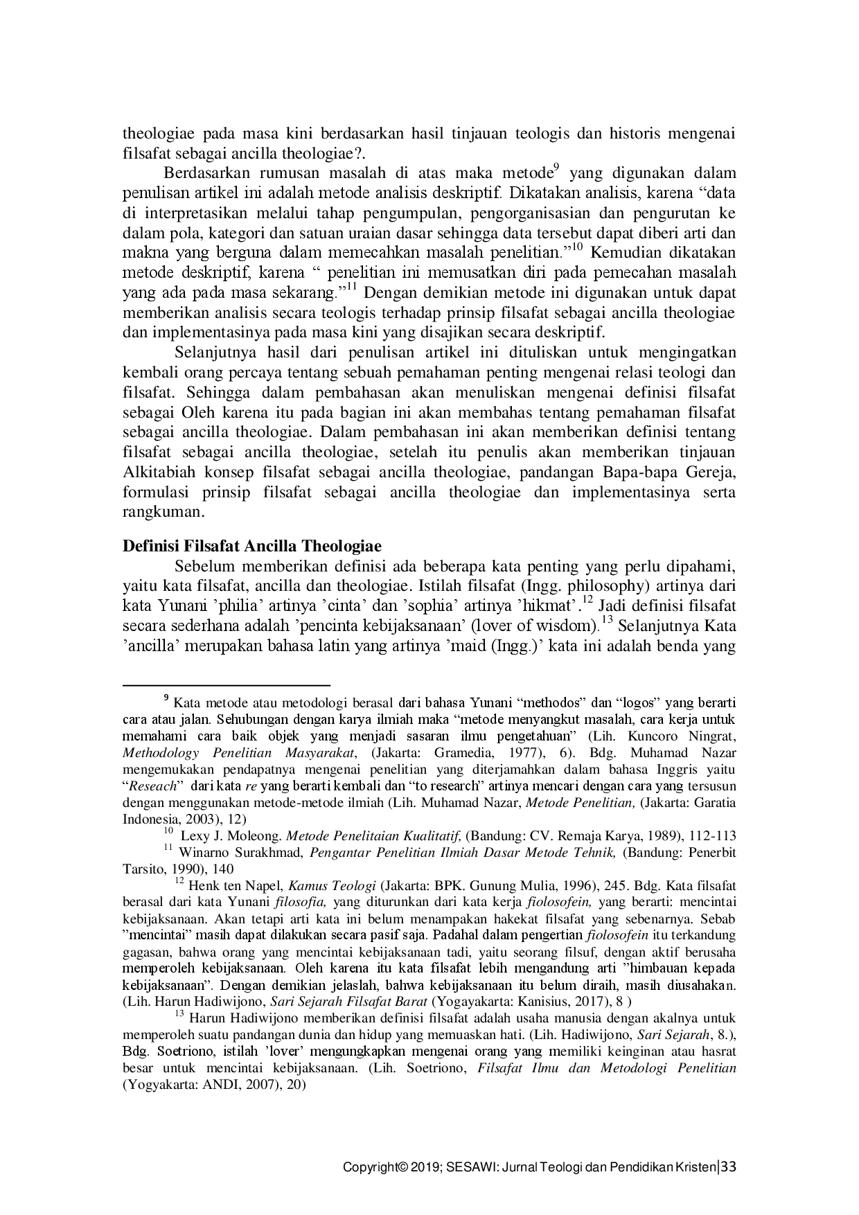 juris Filsafat Sebagai Ancilla Theologiae dan Implementasinya Pada Masa Kini