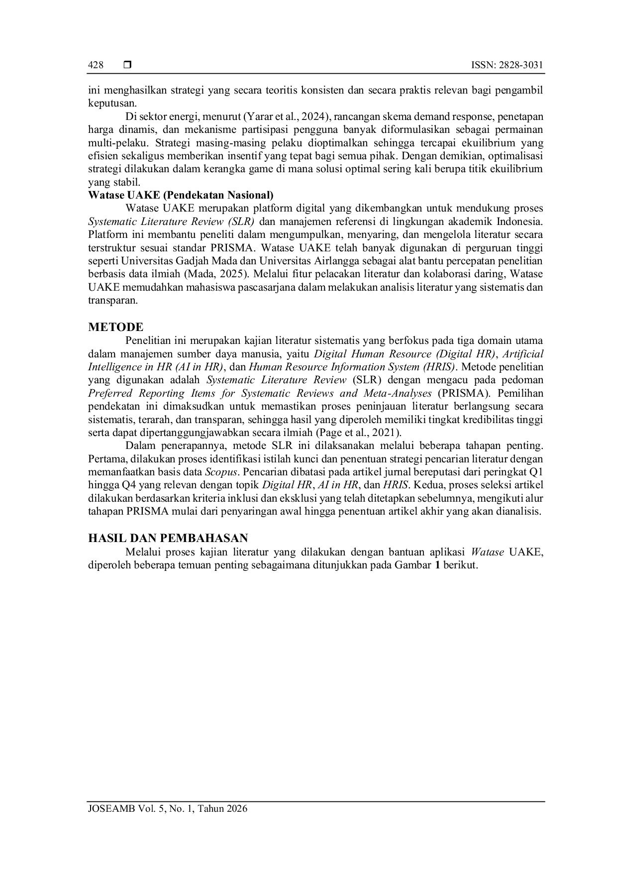 JURIS Pemanfaatan Metode Permainan Game Theory dalam Optimalisasi Strategi Systematic Literature Review