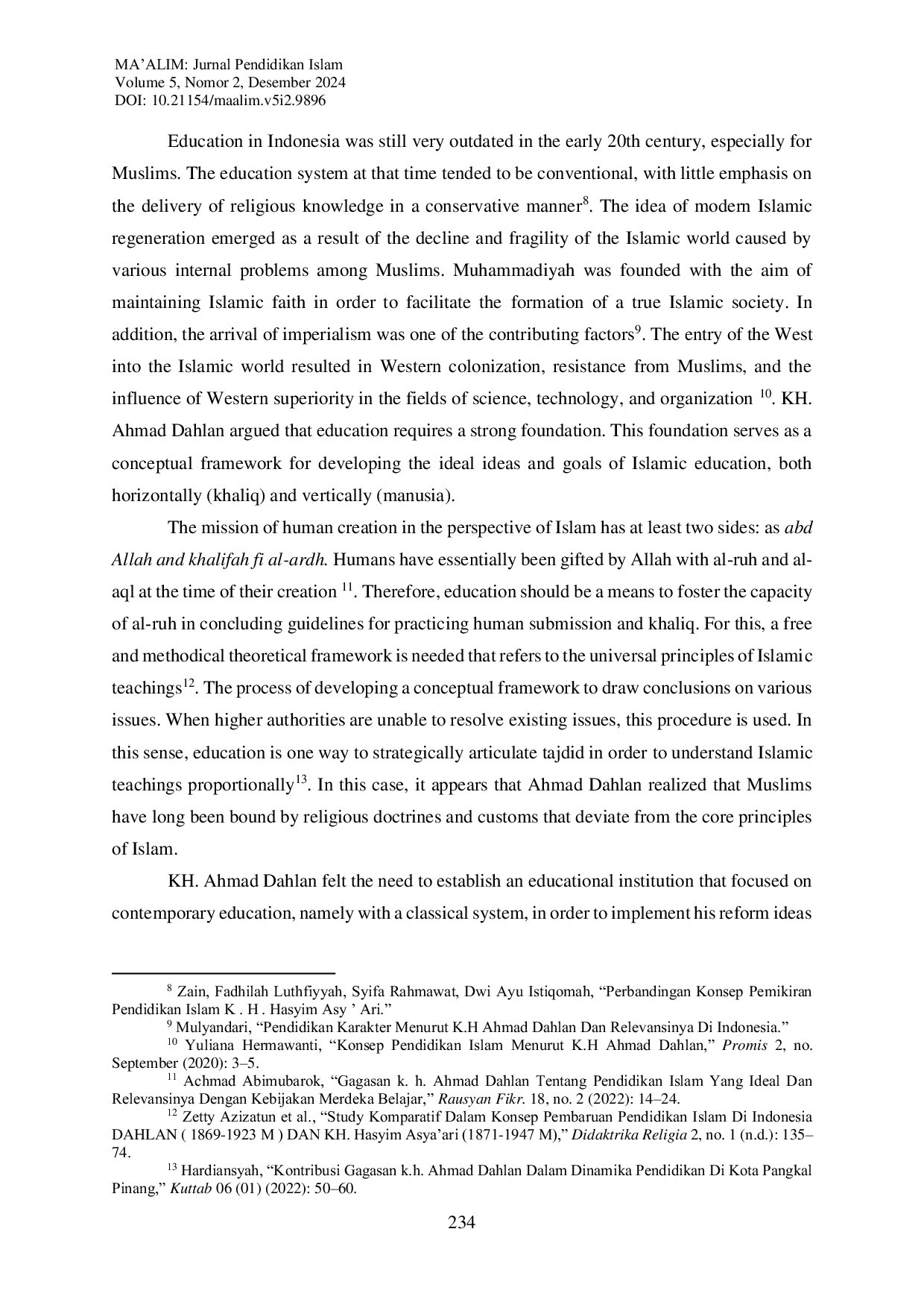 JURIS Islamic Education According to Ahmad Dahlan s Perspective Contribution and Implementation in A Modern Social Context
