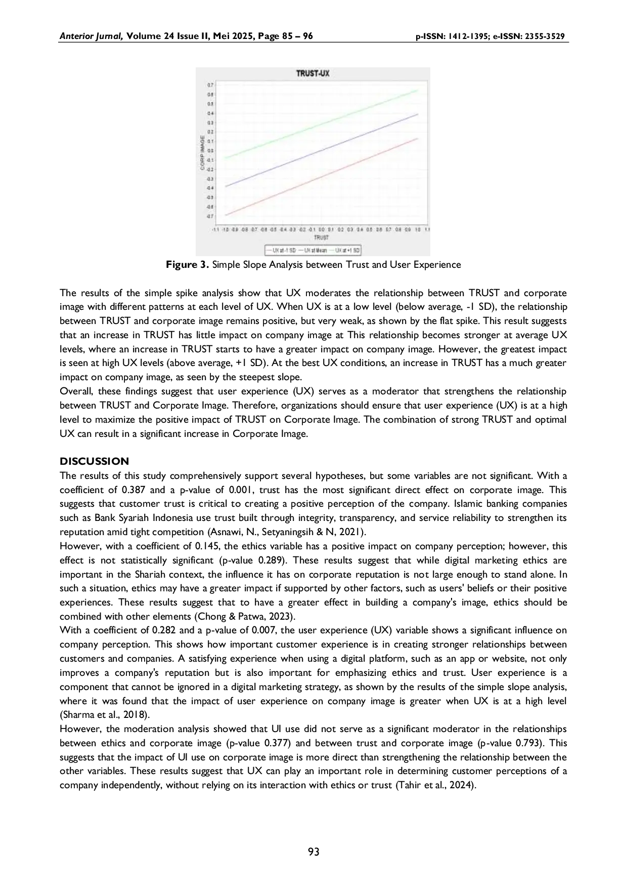 JURIS The Impact of Ethics Trust and User Experience Mediating Variables on the Corporate Image of Bank Syariah Indonesia KC Palangkaraya