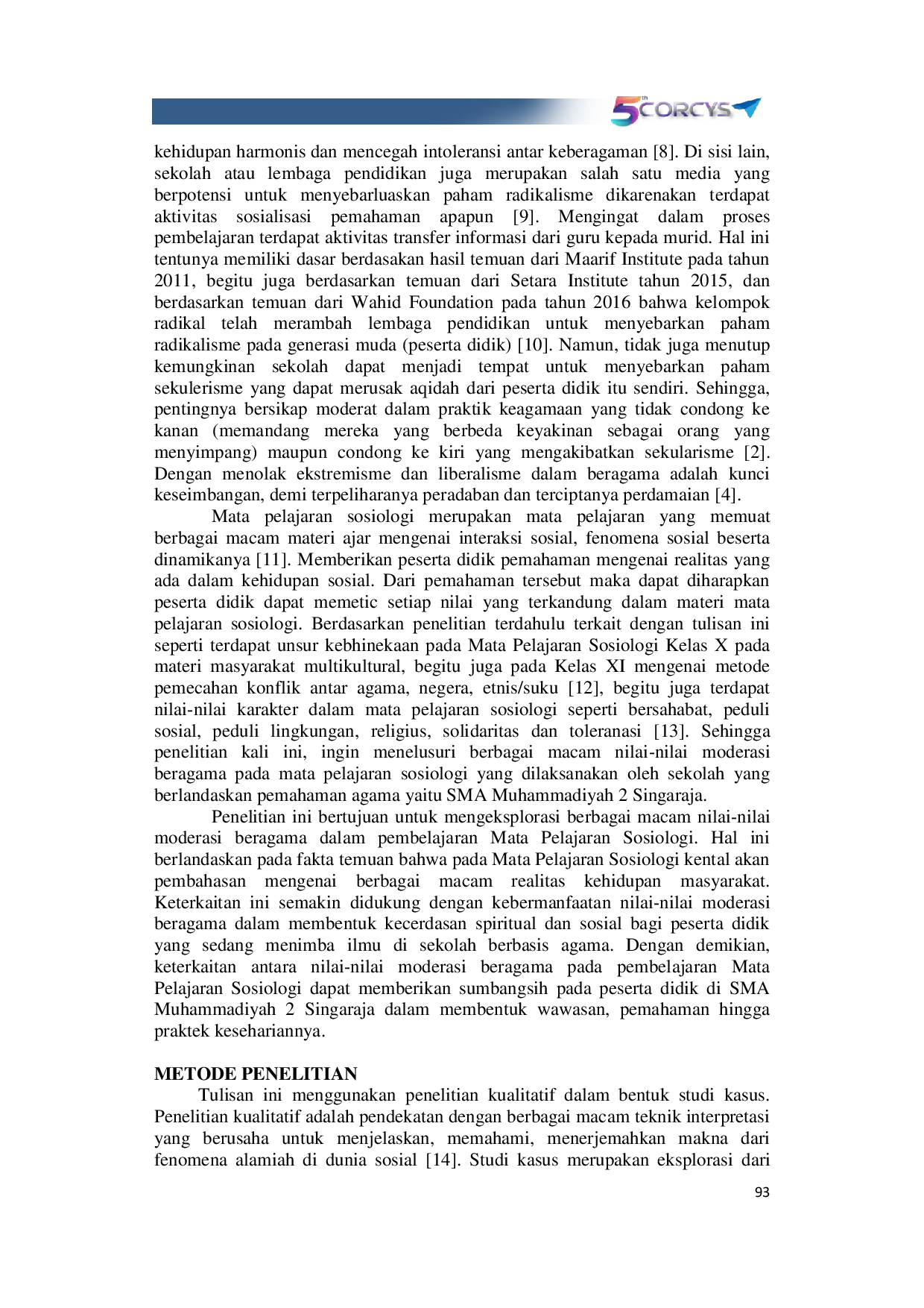 JURIS Pembelajaran Sosiologi Berlandaskan Nilai Nilai Moderasi Beragama Bagi Peserta Didik