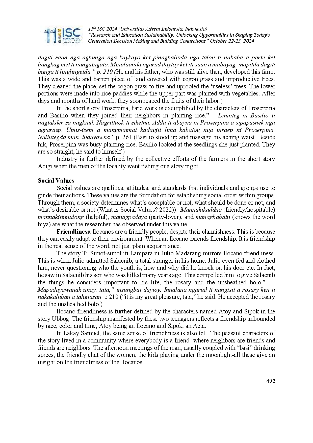 juris The Ilocano Psychology in Selected Ilocano Short Stories