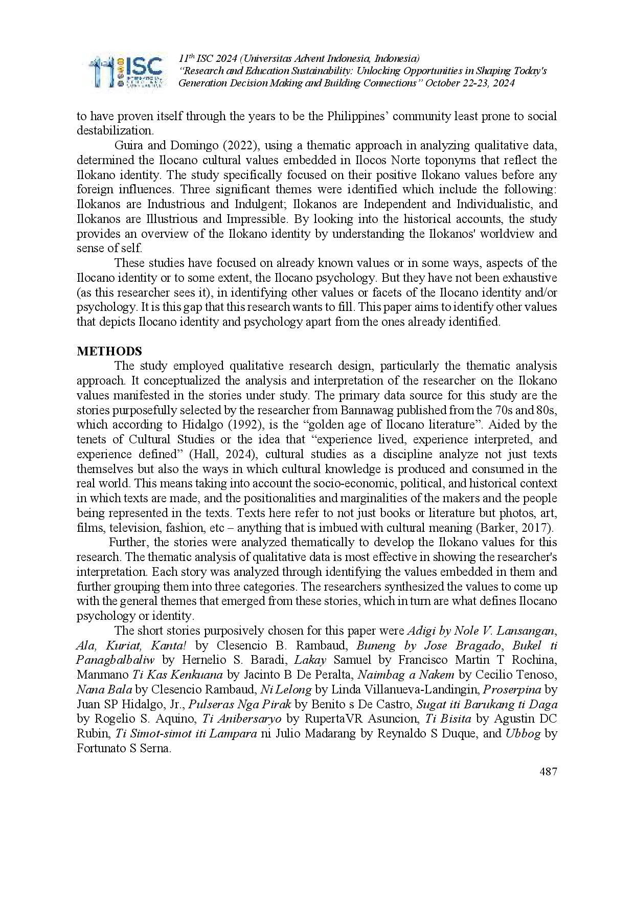 juris The Ilocano Psychology in Selected Ilocano Short Stories