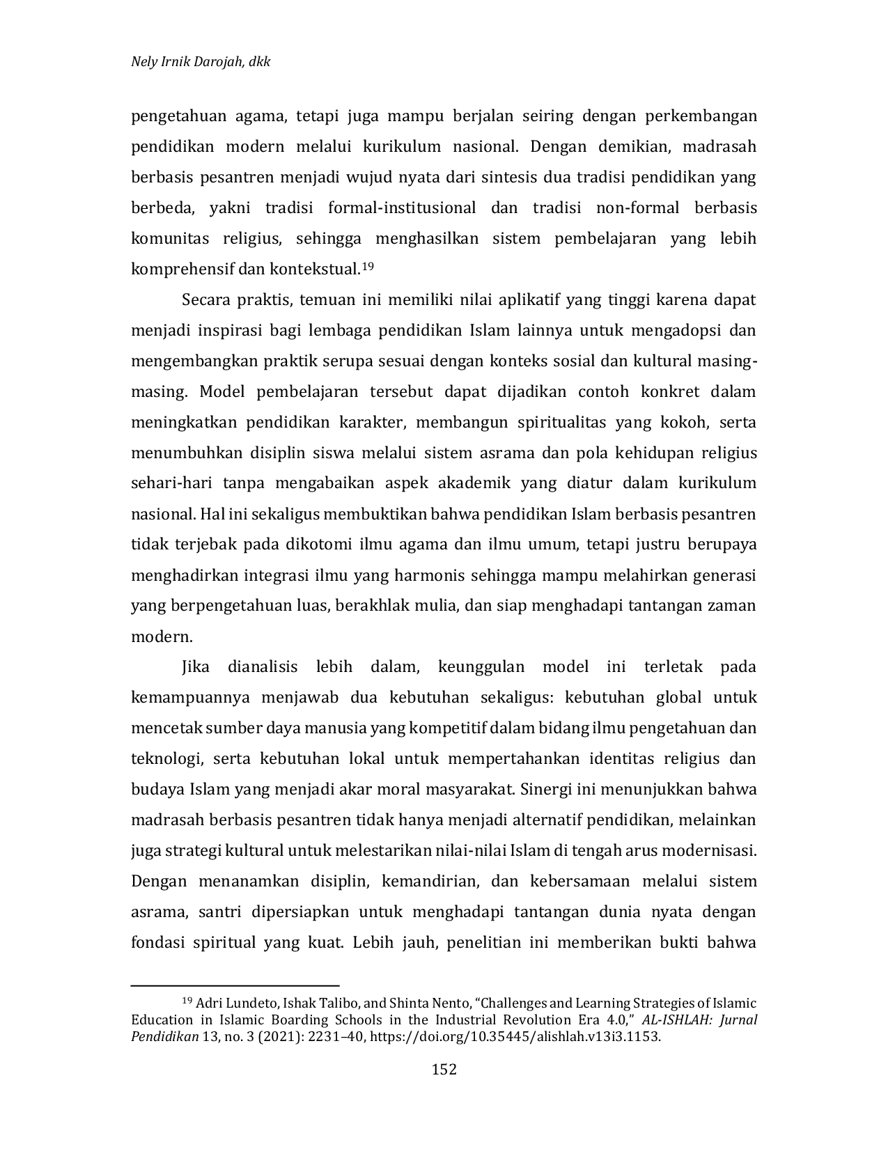 JURIS Keunikan Pembelajaran Madrasah Berbasis Pesantren Studi Kualitatif dalam Konteks Pendidikan Agama Islam