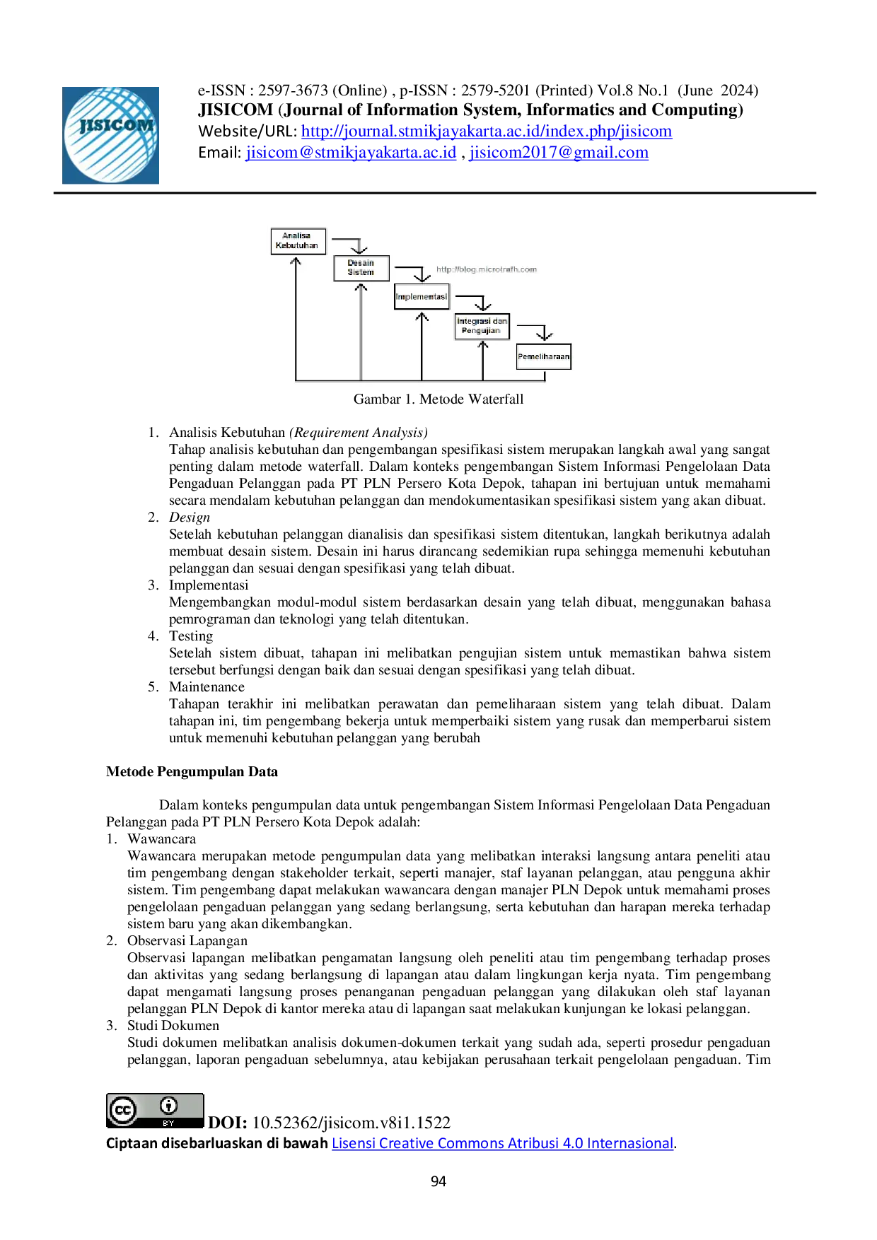 JURIS Development of an Information System for Managing Customer Complaint Data at PT PLN Persero Depok City