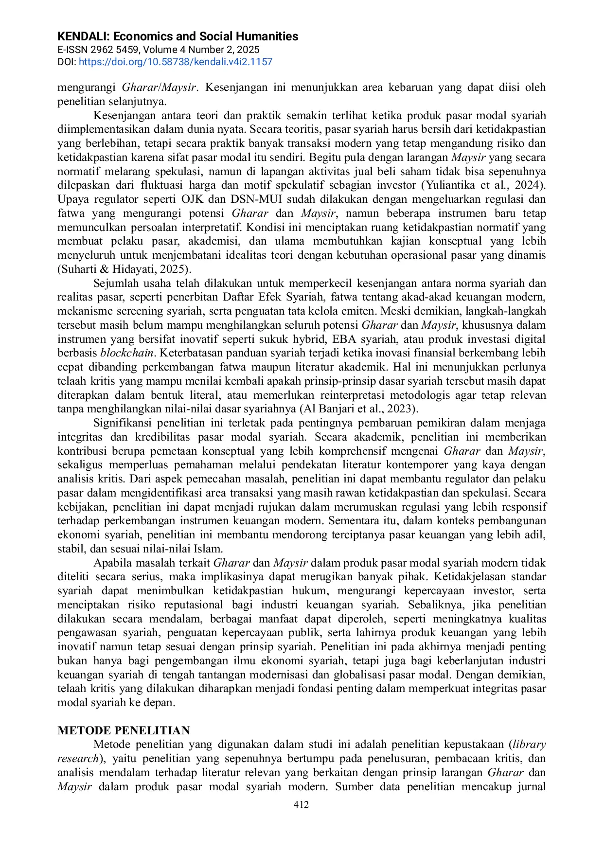 JURIS Telaah Kritis Terhadap Prinsip Larangan Gharar Dan Maysir Dalam Produk Pasar Modal Syariah Modern Kajian Pustaka Berbasis Literatur Kontemporer